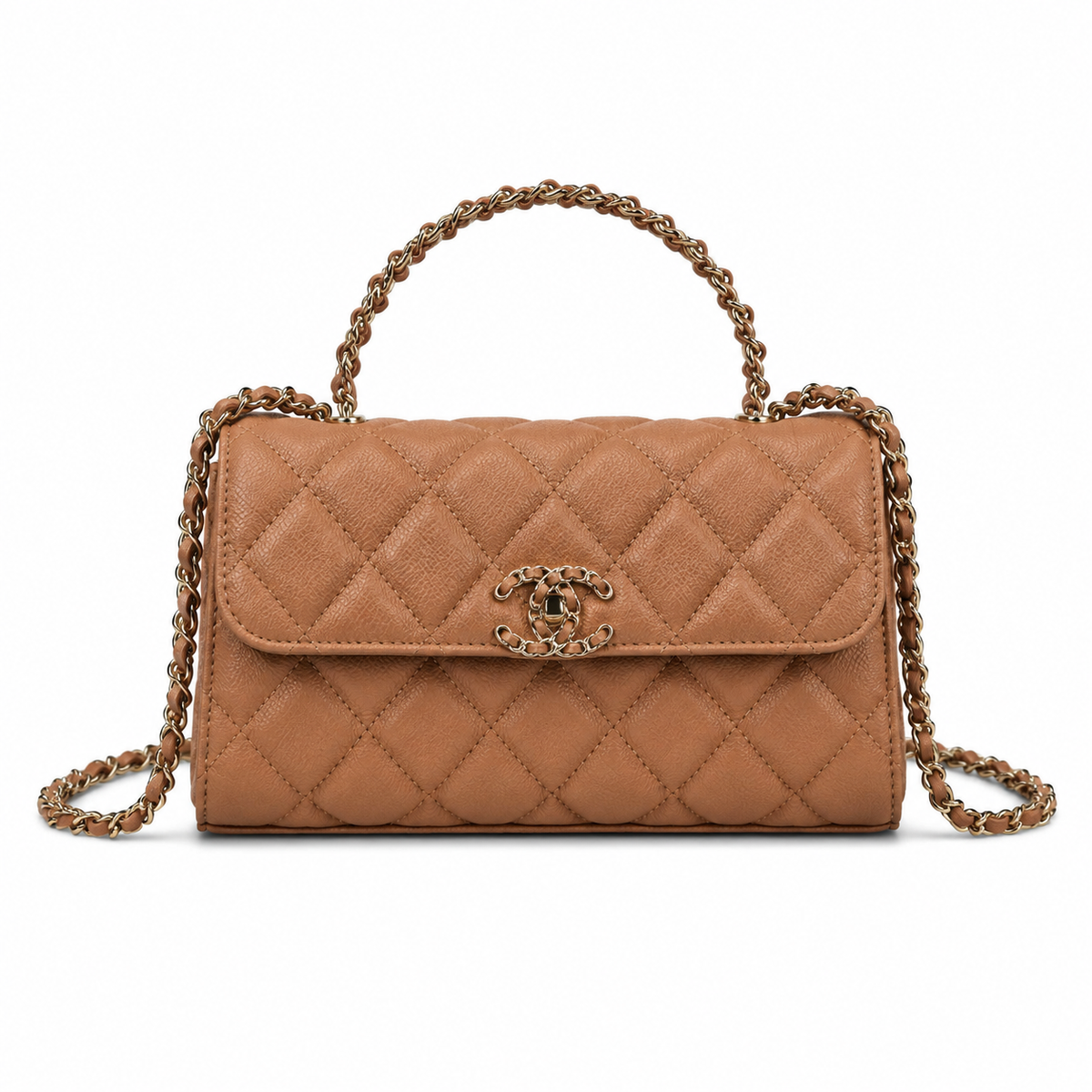 Chanel Pure White Smooth Quilted Mini Flap Bag | Gold Spherical Ball CC Turn-Lock, Straight-Edge Flap & Dual White Chain