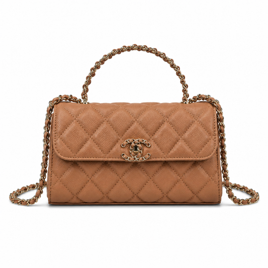 Chanel Pure White Smooth Quilted Mini Flap Bag | Gold Spherical Ball CC Turn-Lock, Straight-Edge Flap & Dual White Chain