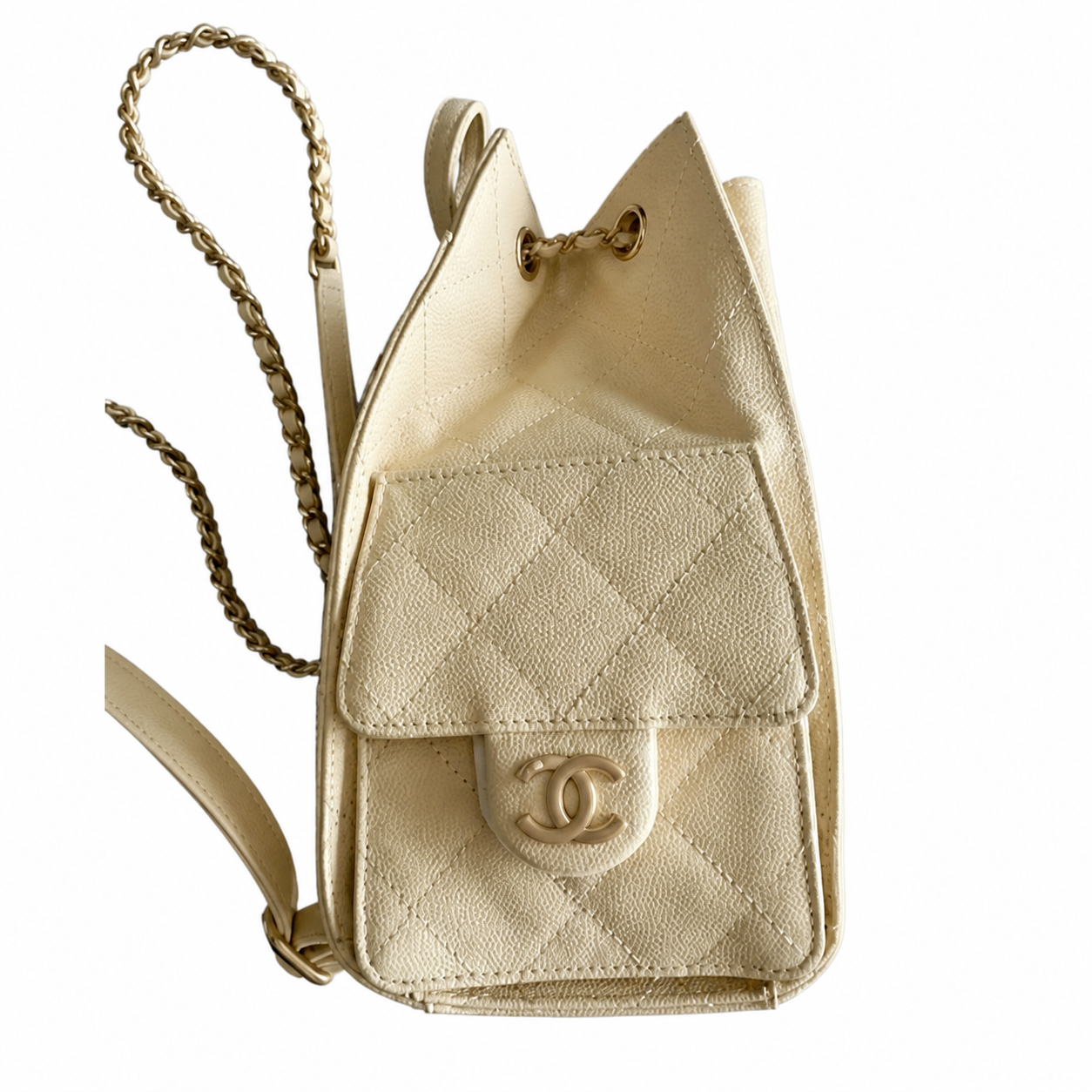 Chanel Classic Quilted Square Box Handbag | CC Turn-Lock Top Handle — 23cm