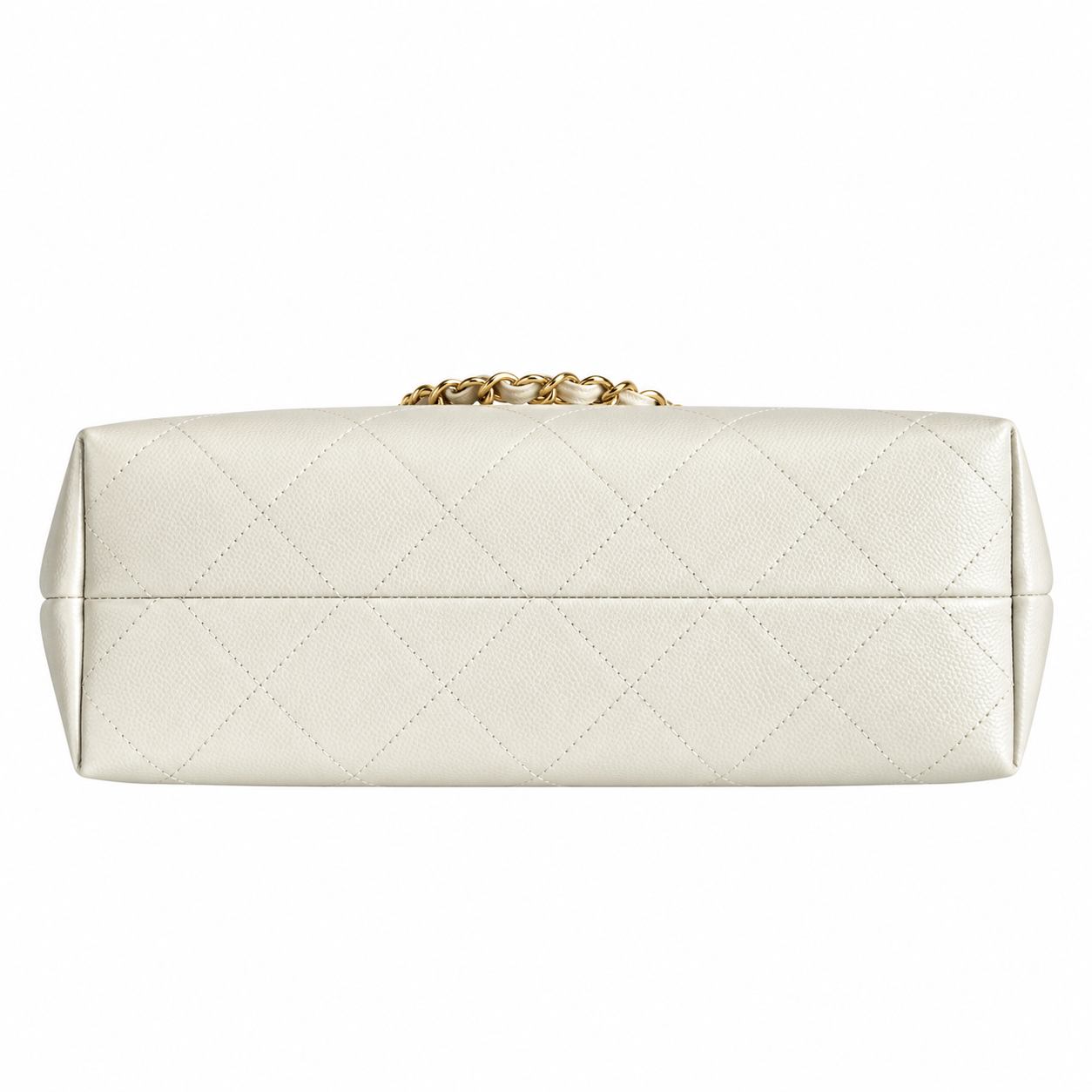 Chanel Quilted Leather Large Hobo Bag Ivory 29×35×13cm