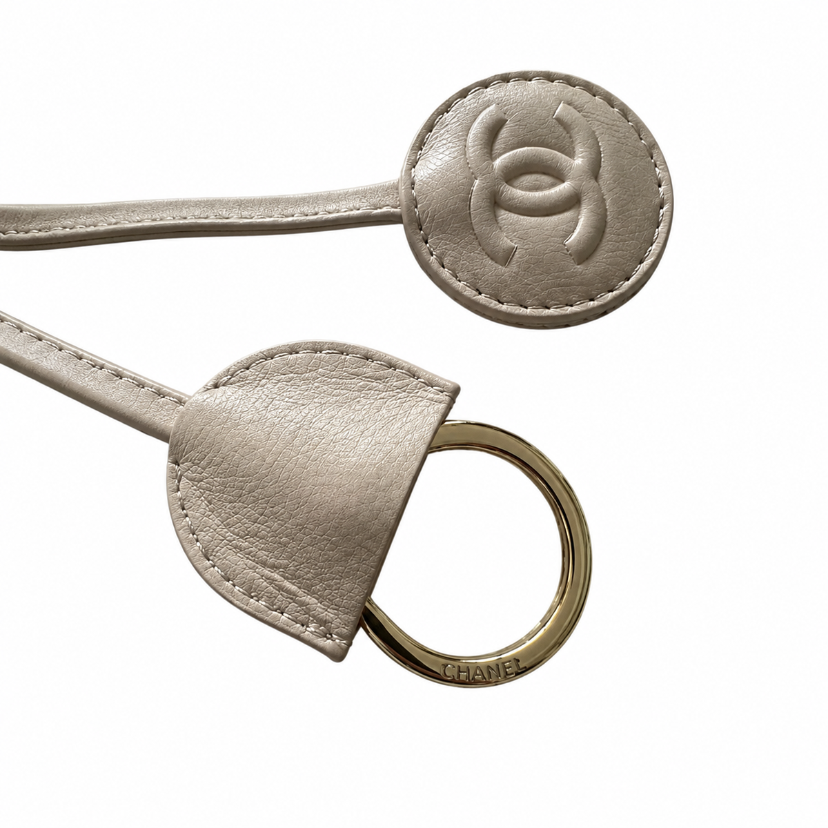 Chanel Ivory Lambskin Quilted Drawstring Bucket Bag | Gold CC Logo & CC Coin Charm Strap