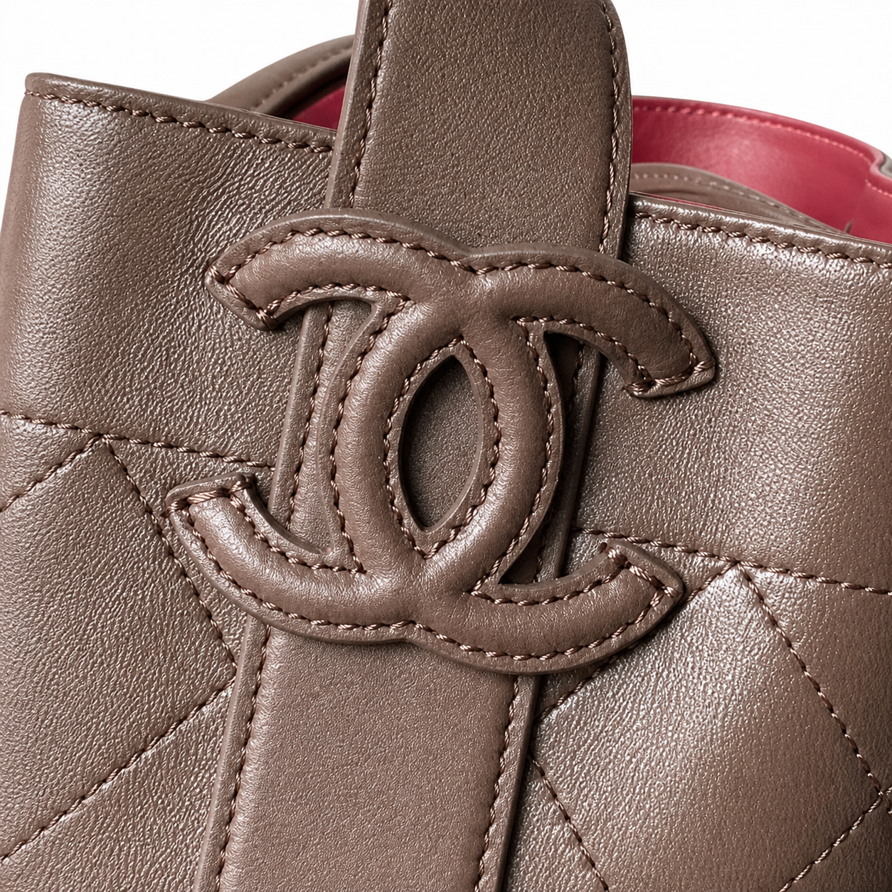 Chanel Bucket Bag Dark Chocolate Brown Quilted Lambskin | Gold Ball Drawstring — 23cm