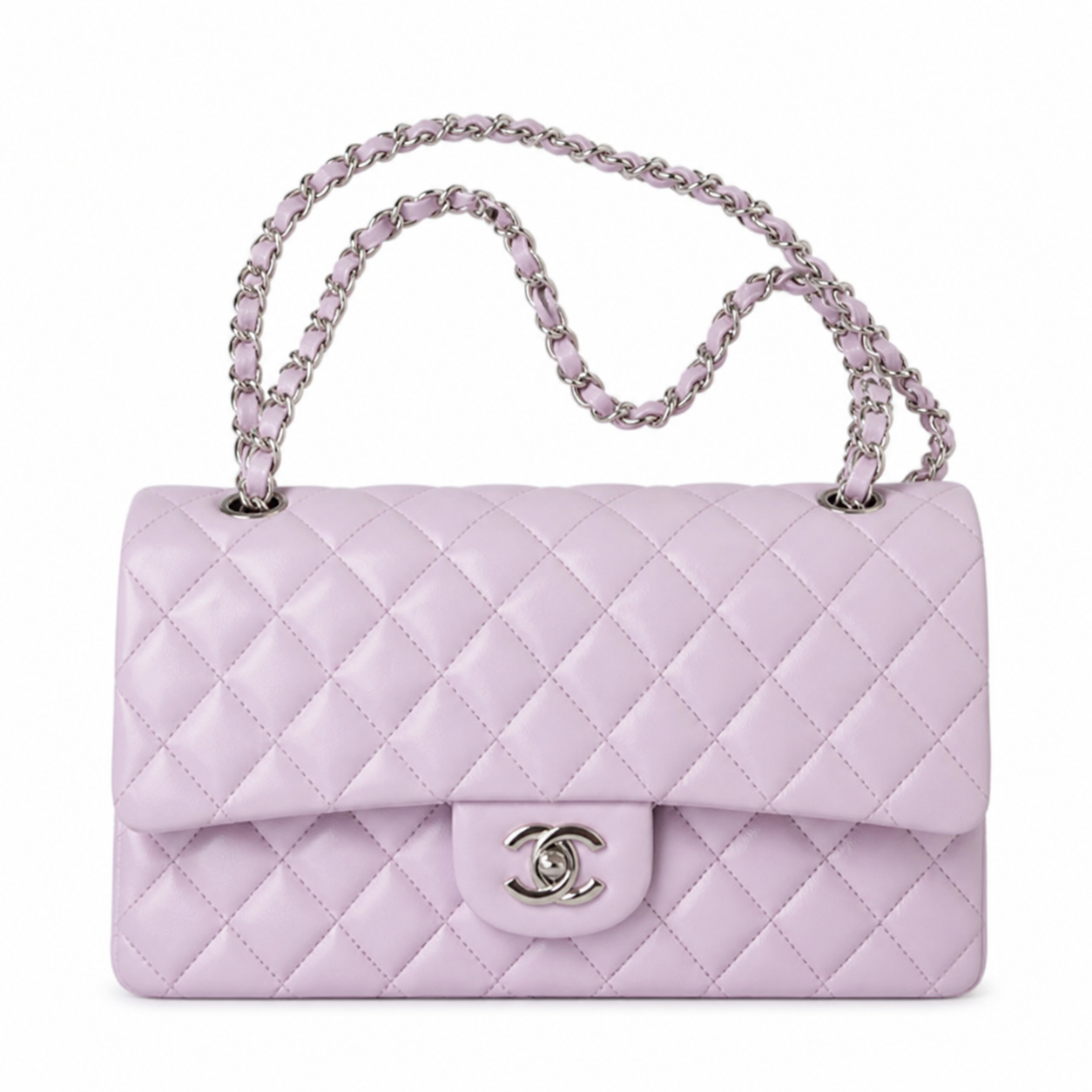 Chanel Classic Quilted Flap Bag | CC Turn-Lock Gold Chain Diamond Quilted — 15.5x25.5cm