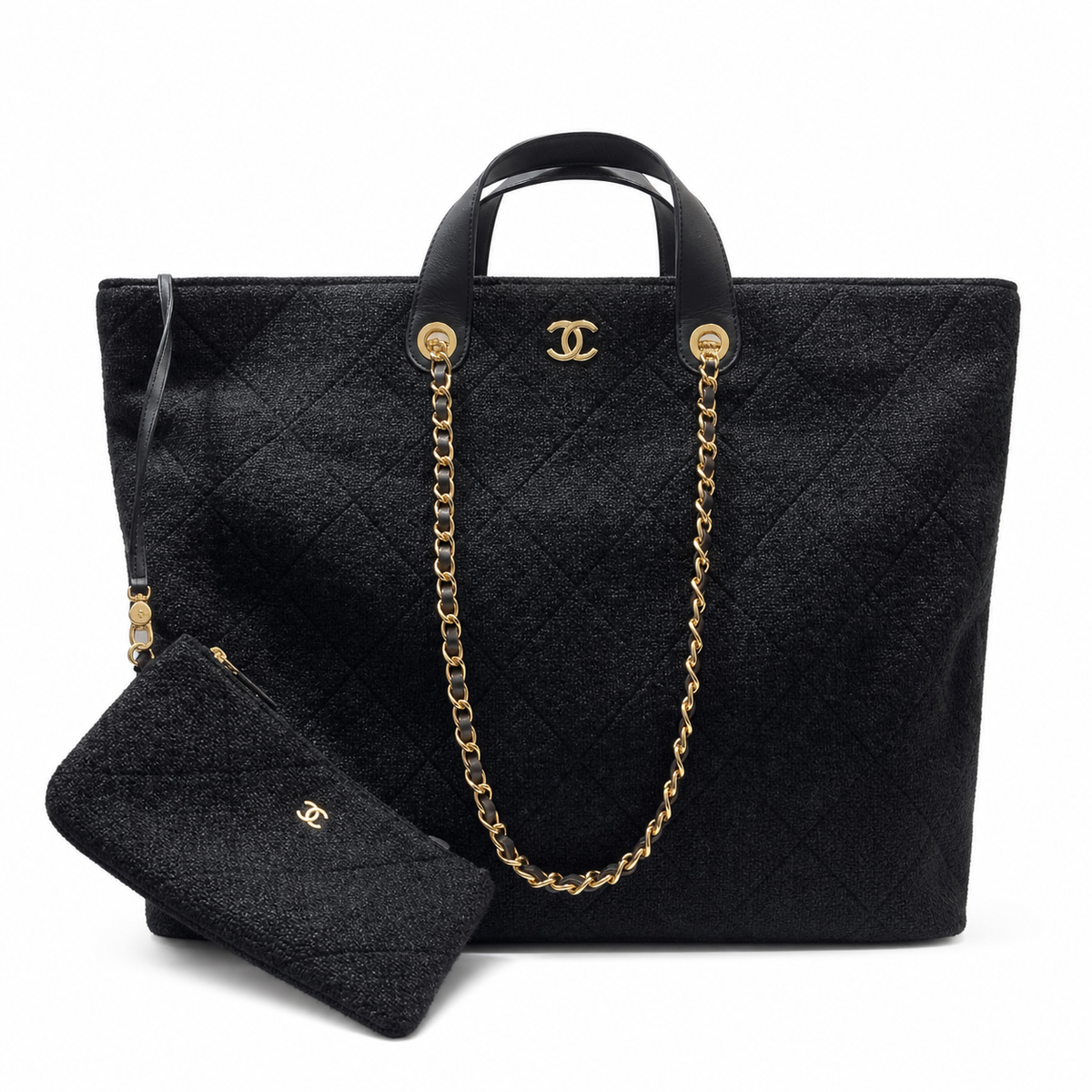 Chanel Large Quilted CC Tote Bag | Chain Handles — 60cm