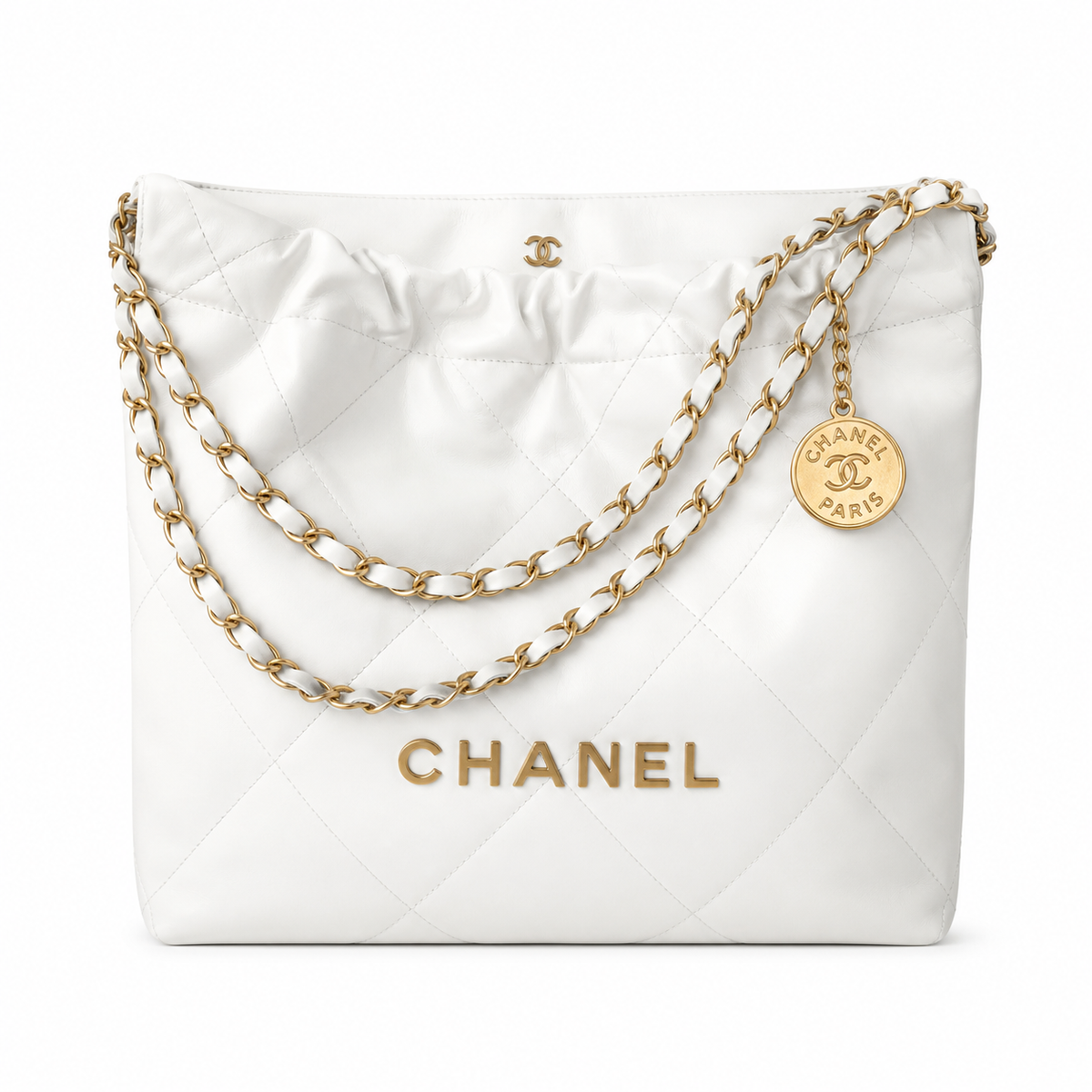 Chanel Classic Quilted Tote Bag | CC Hardware Leather Chain Strap — 35x37cm