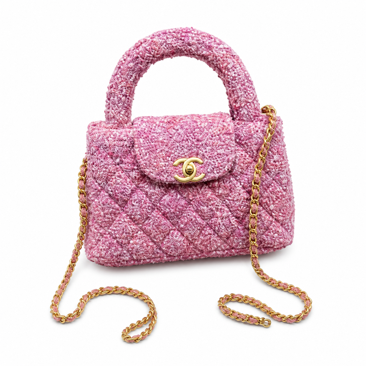 Chanel Classic Quilted Mini Flap Bag | CC Turn-Lock Leather Chain Strap — 13x19cm