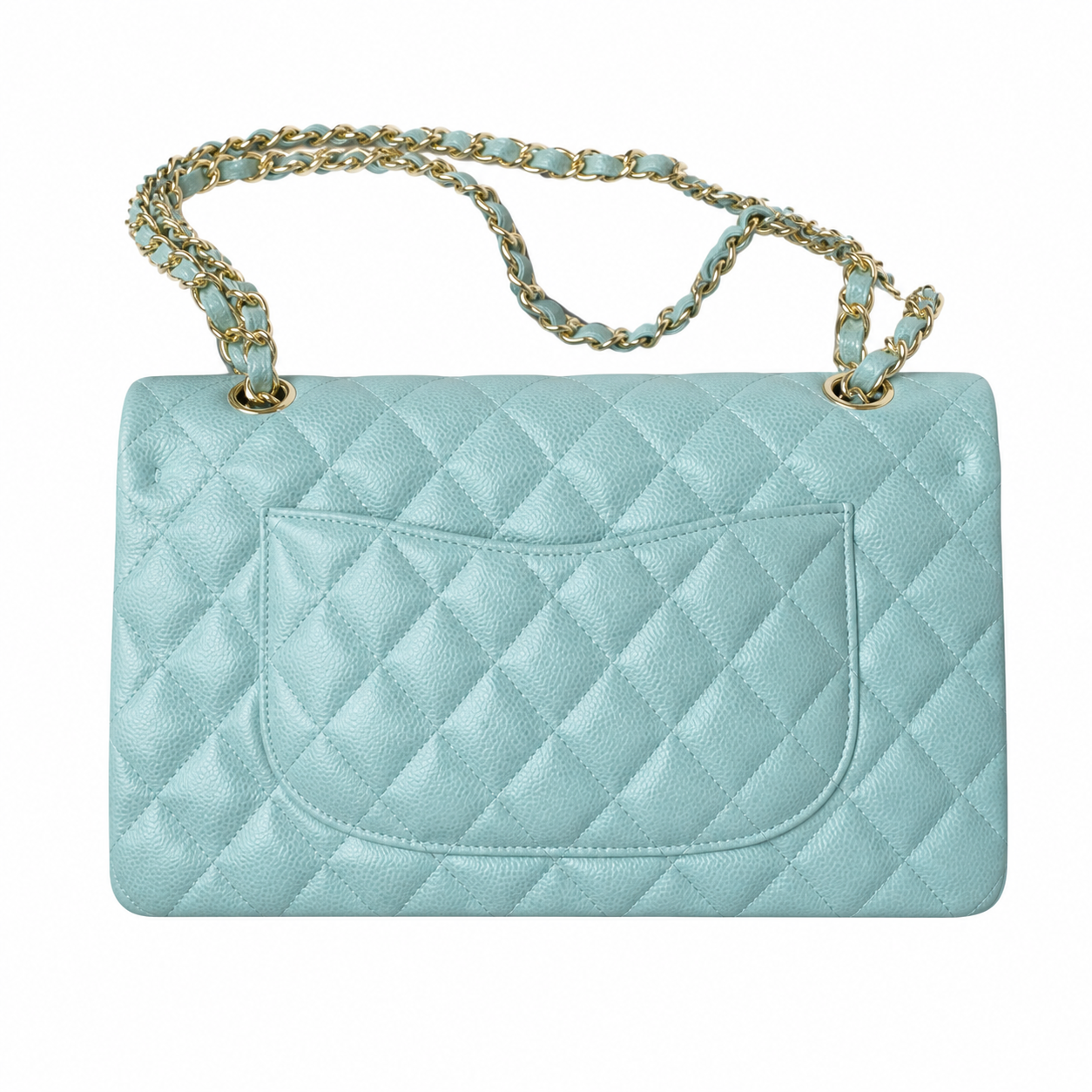 Chanel Classic Quilted Flap Bag | CC Turn-Lock Gold Chain Diamond Quilted — 15.5x25.5cm