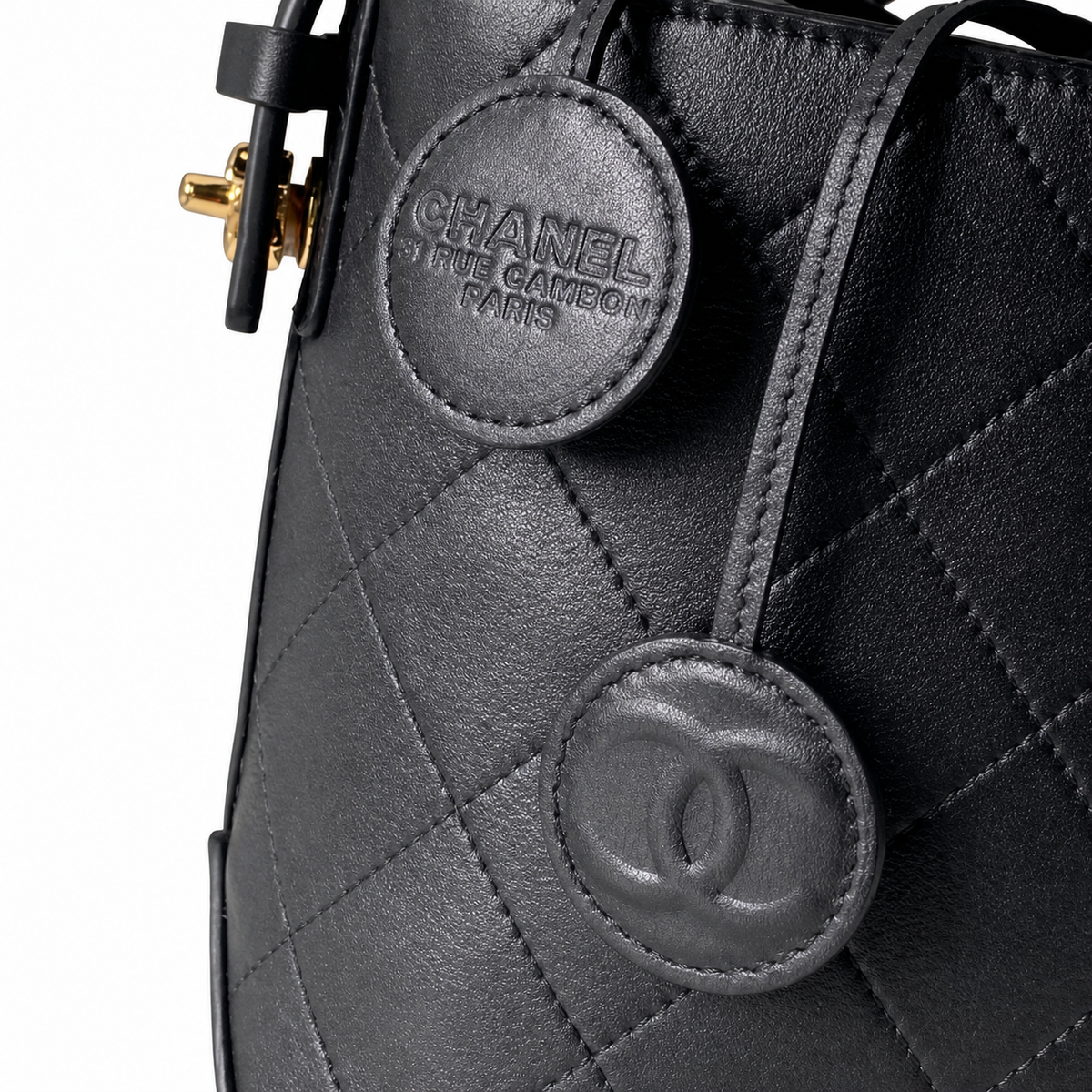 Chanel CC Quilted Top Handle Bag | Detachable Chain & Gold — 27cm