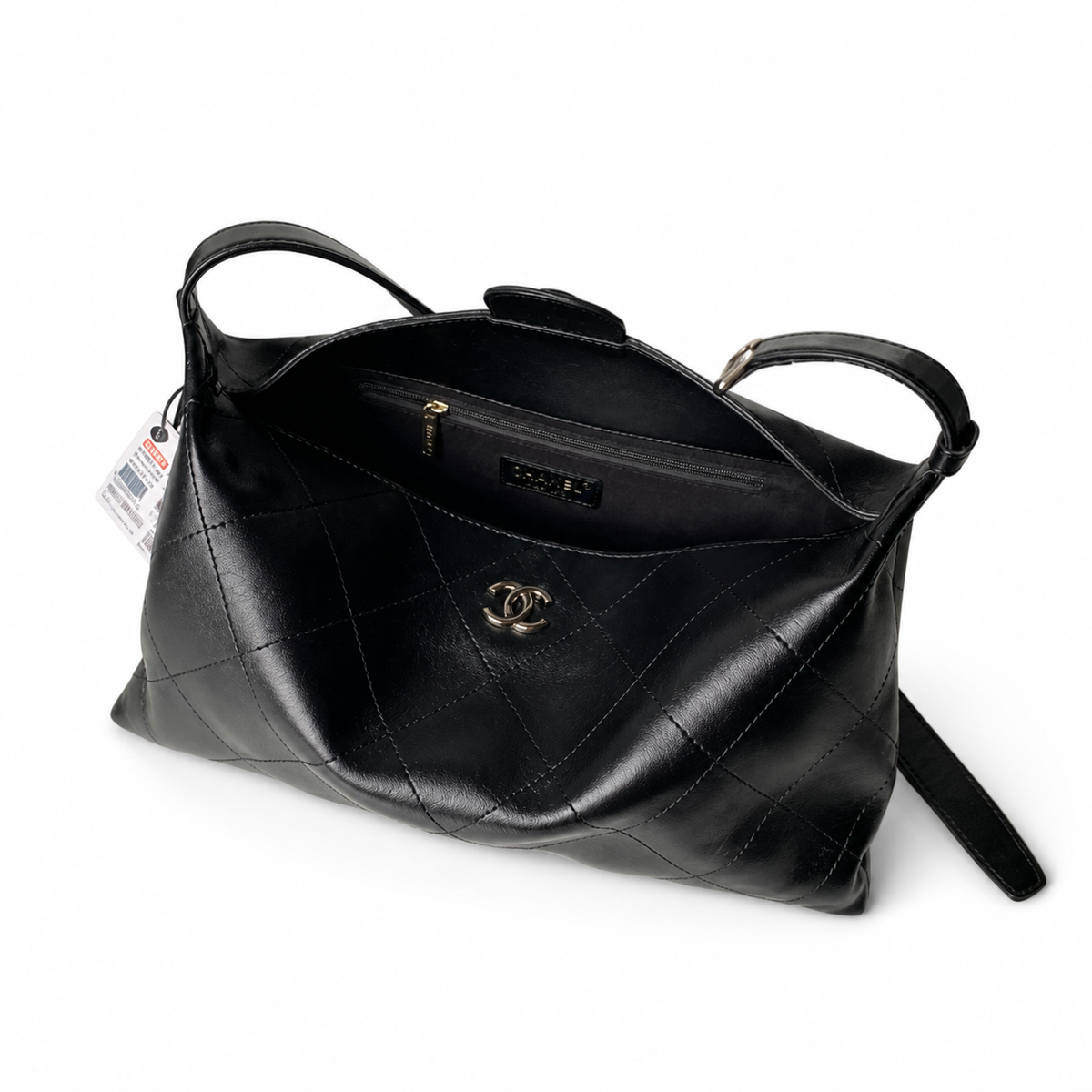 Chanel Deauville Large Shopping Tote | White Boucle & Caramel — 32cm