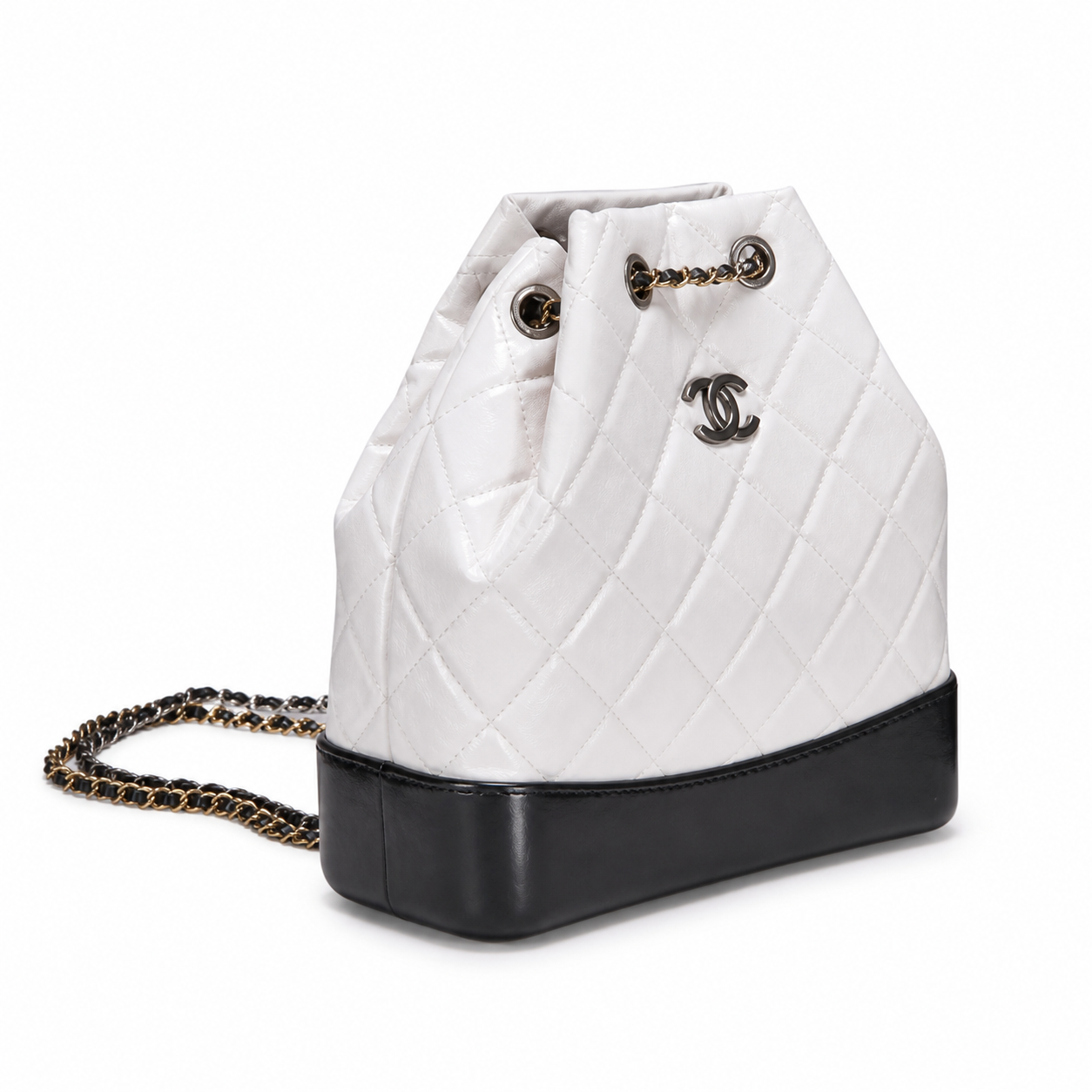 Chanel Gabrielle Quilted Calfskin Backpack | White & Red Interior — 24cm