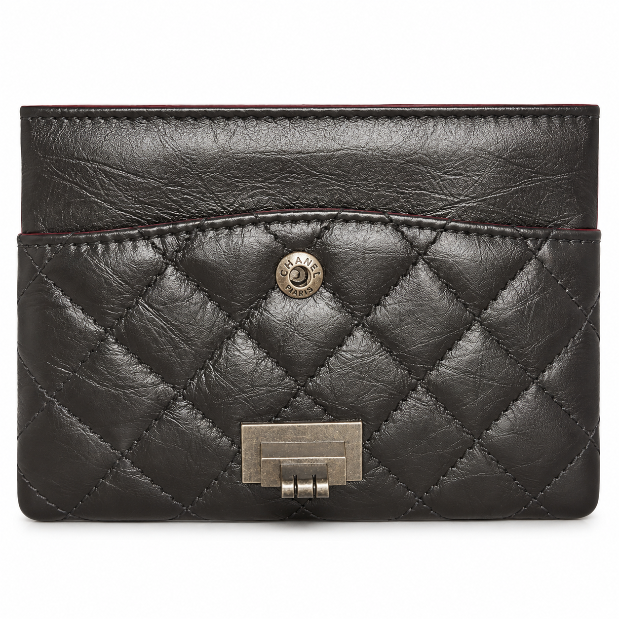 Chanel Black Aged Calfskin Quilted Flap Bag | Ruthenium Mademoiselle Lock & Multi-Chain