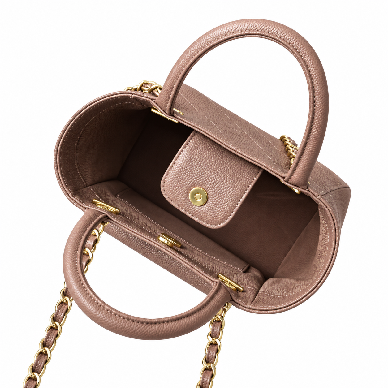 Chanel Neo Executive Caviar Tote Bag Taupe Gold 25cm