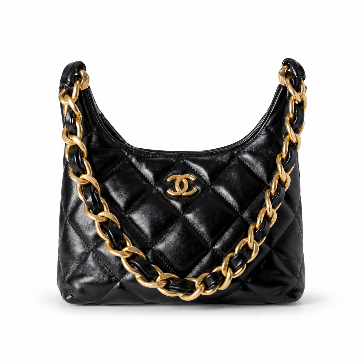 Chanel Classic Quilted Medium Flap Bag | CC Hardware & Gold Chain — 22.5cm