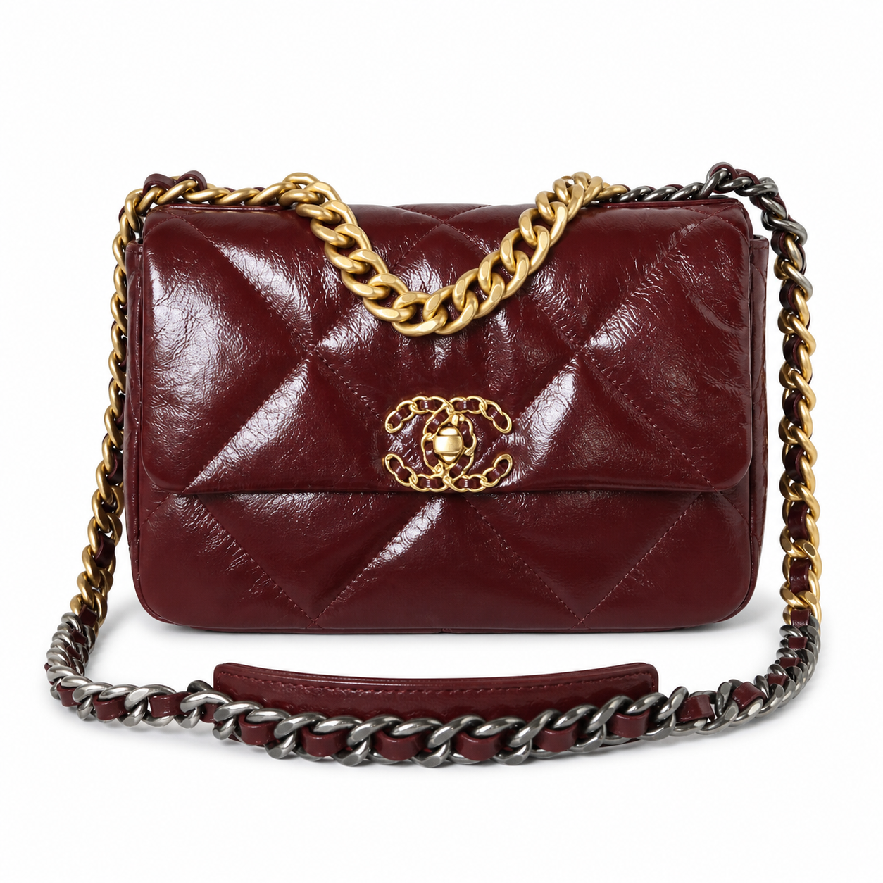 Chanel Classic Quilted Flap Bag | CC Turn-Lock Gold Hardware Leather Chain — 26cm