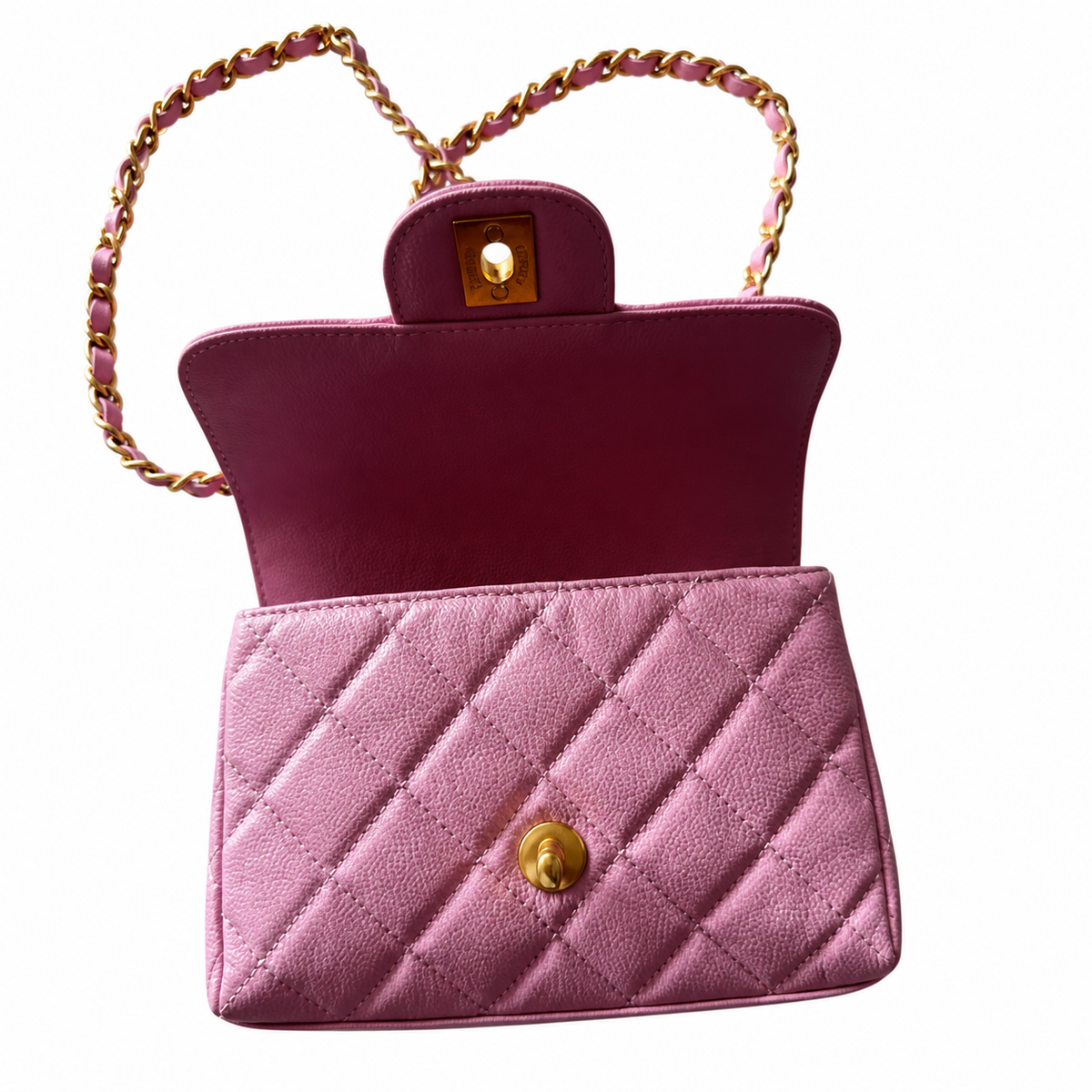 Chanel Classic Quilted Mini Flap Bag | CC Turn-Lock Chain Strap — 19cm