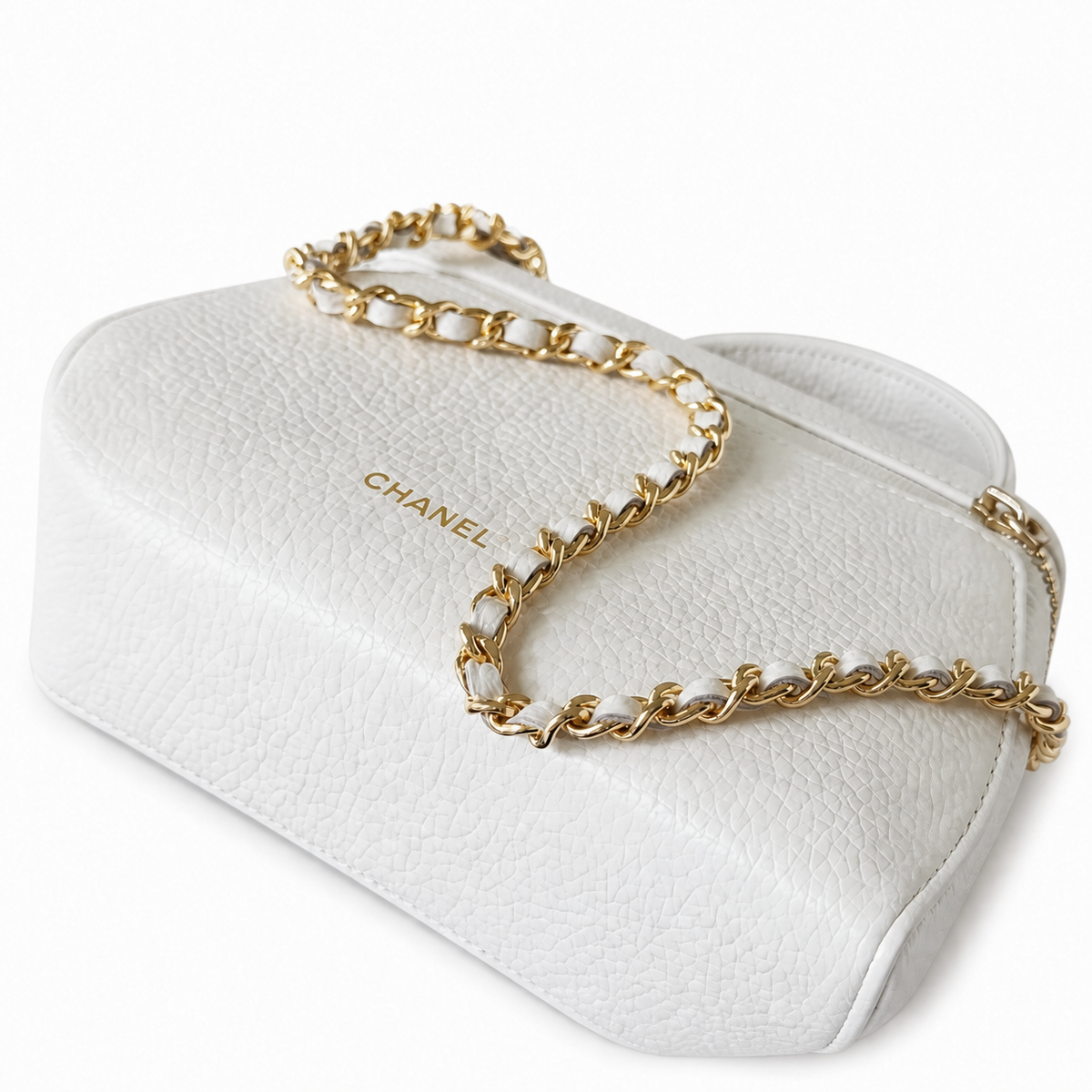 Chanel Burgundy Caviar Leather CC Flap Bag | Gold Chain — 23cm