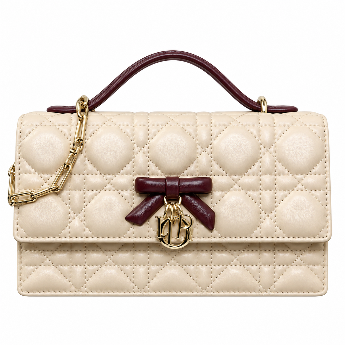 Dior Cannage Quilted Baguette Shoulder Bag 21cm
