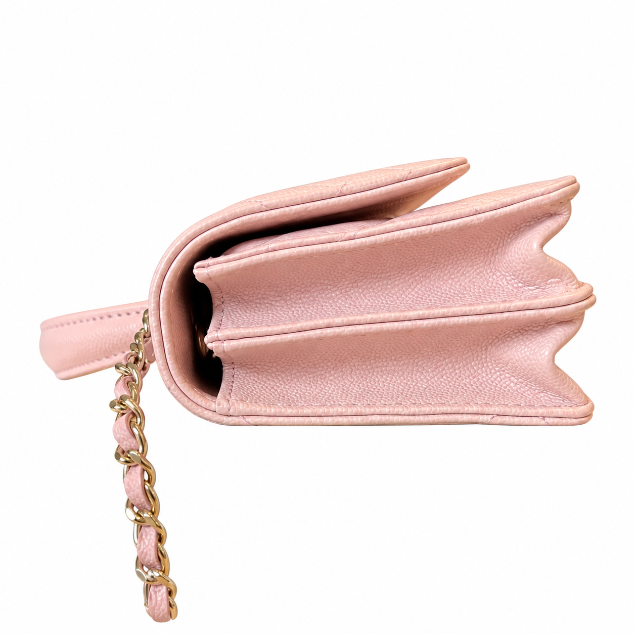 Chanel Trendy CC Quilted Iridescent Calfskin Top Handle WOC Pink 19cm