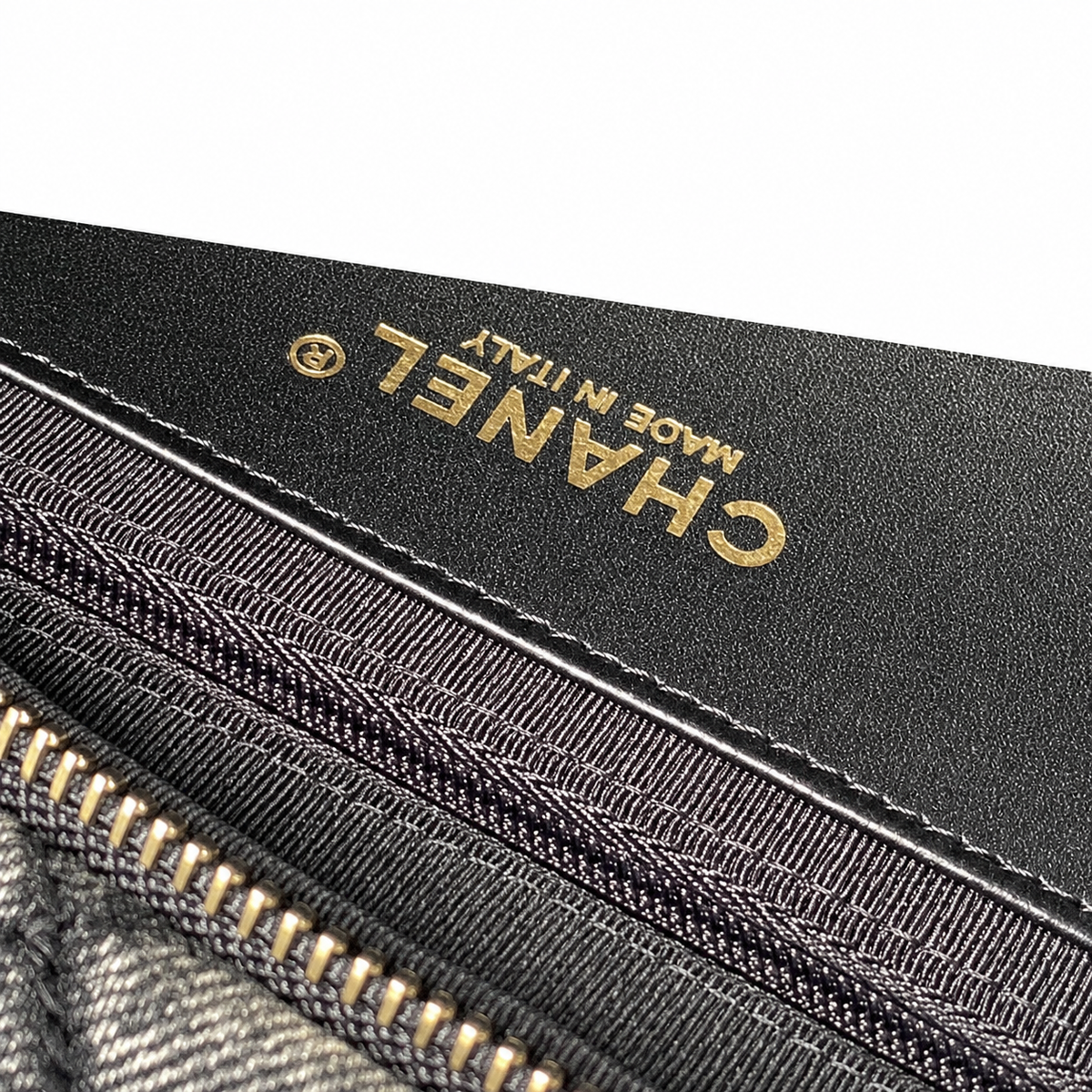 Chanel Dark Denim Honeycomb Quilted Shopping Tote | CC Diamond Gold Grey — 29x38cm