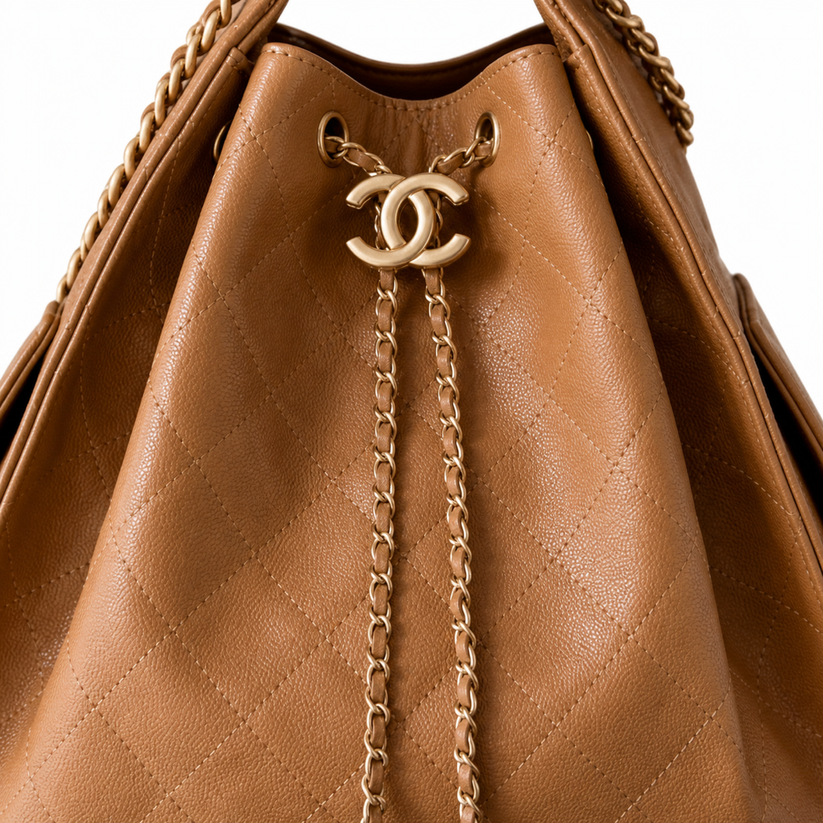 Chanel Classic Quilted Large Top Handle Tote Bag | CC Turn-Lock Chain Strap — 40cm