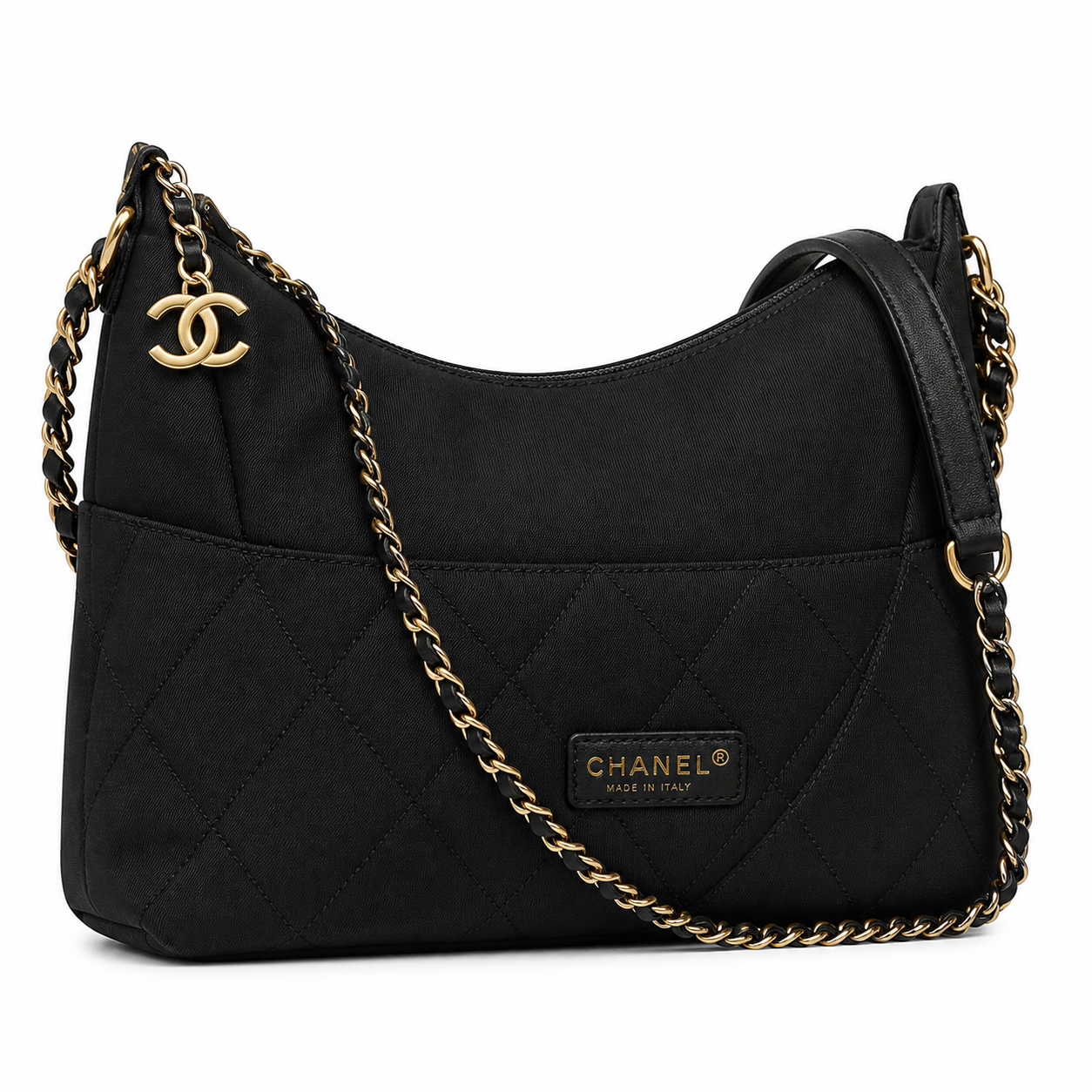 Chanel CC Quilted Elongated Flap Bag | Gold Hardware & Chain — 34cm