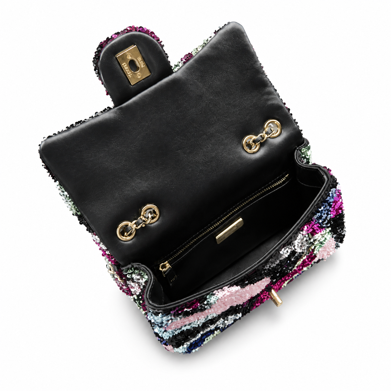 Chanel Multicolor Rainbow Sequin Mini Flap Bag | Gold CC & Chain — 21cm
