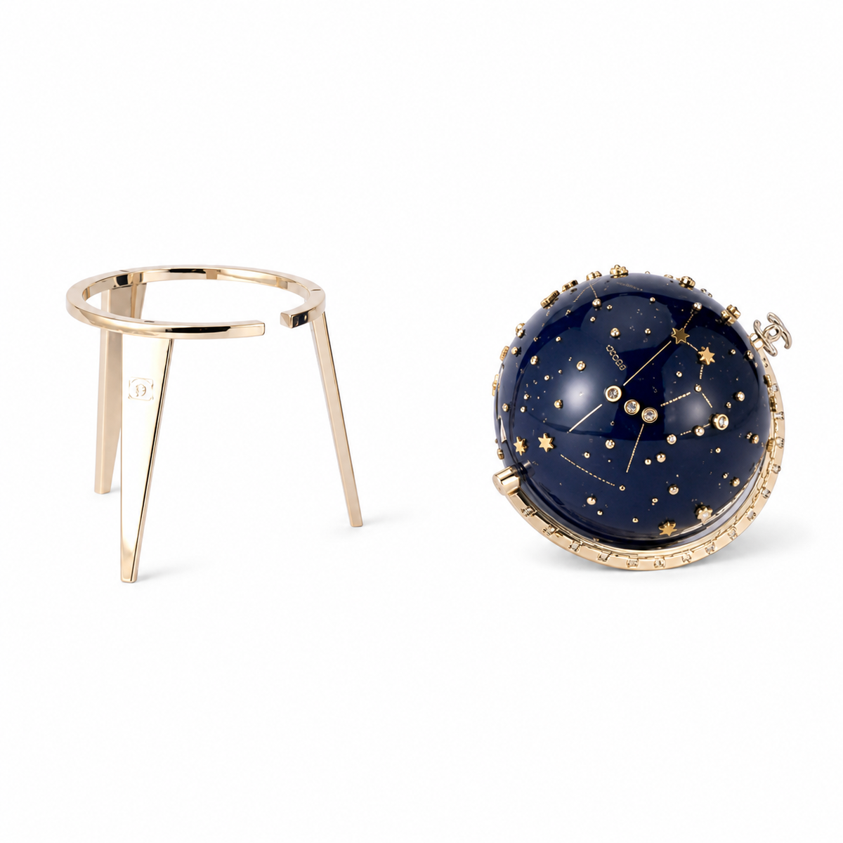 Chanel CC Taurus Constellation Egg Minaudiere | Navy & Gold Star Map