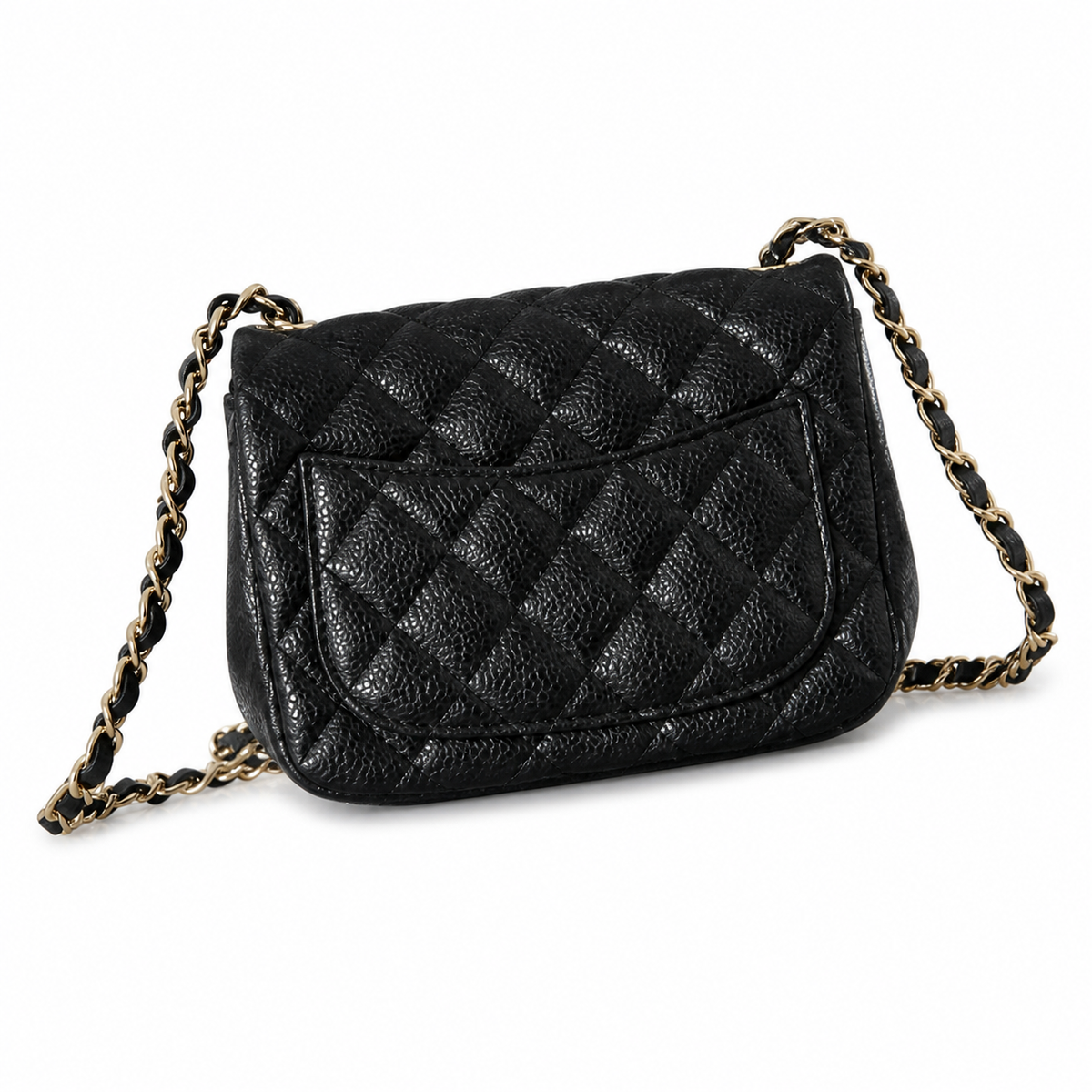 Chanel Classic Quilted Mini Flap Bag | CC Turn-Lock Leather Chain Strap — 13x17cm