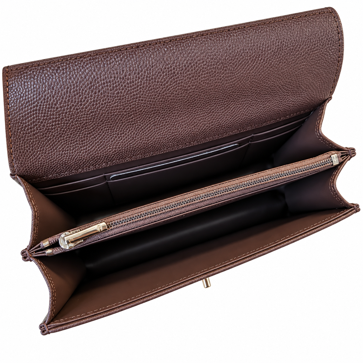Chanel Trendy CC Quilted Caviar Top Handle WOC Dark Brown 19cm