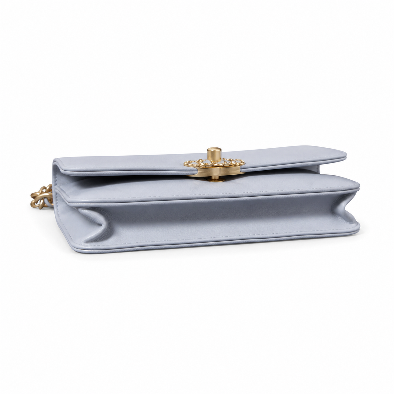 Chanel Classic Quilted Slim Flap Bag | CC Turn-Lock Leather Chain Strap — 12x19.5cm