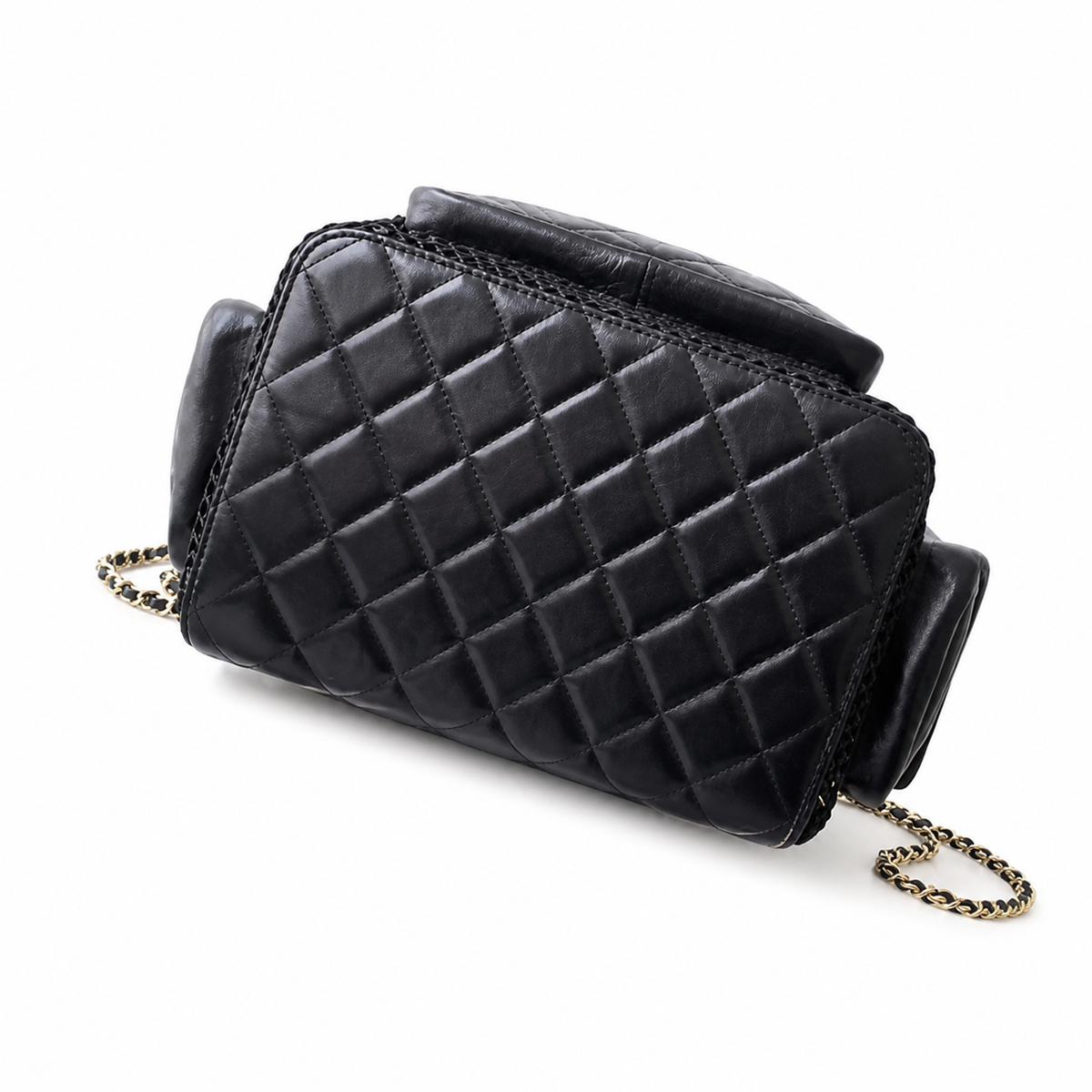 Chanel Classic Quilted Backpack | CC Hardware & Gold Chain Straps — 31cm
