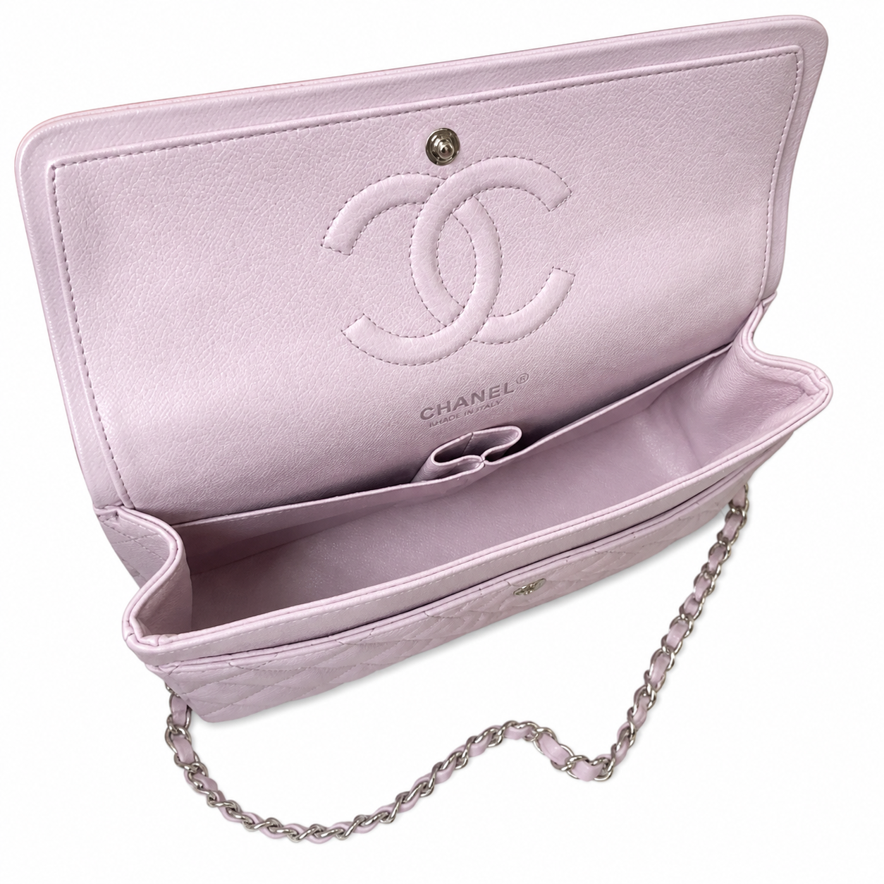 Chanel Classic Quilted Flap Bag | CC Turn-Lock Gold Chain Diamond Quilted — 15.5x25.5cm