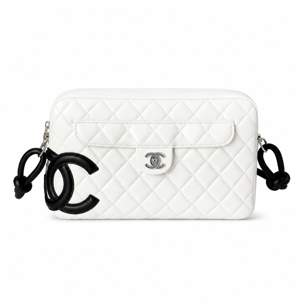 Chanel Quilted CC Wide Top Handle Bag | Detachable Chain — 27cm