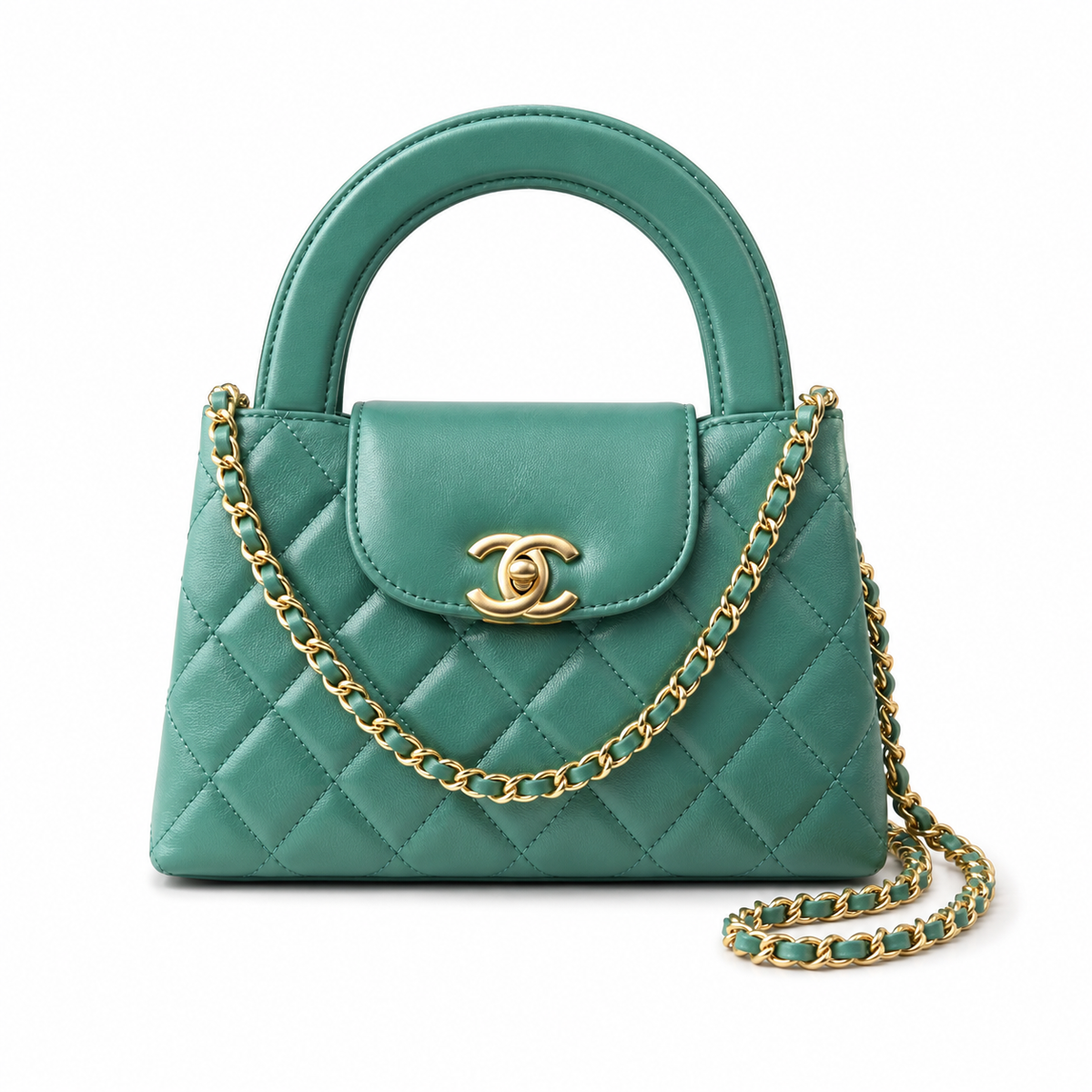 Chanel Classic Quilted Mini Flap Bag | CC Turn-Lock Leather Chain Strap — 13x19cm