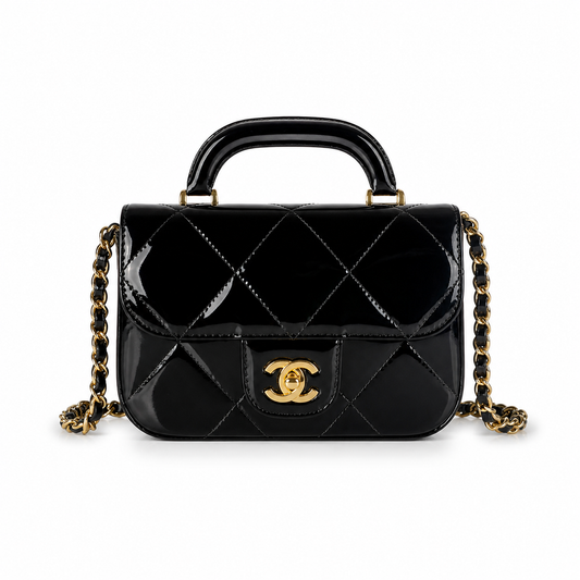 Chanel Classic Quilted Wallet on Chain WOC | CC Turn-Lock Chain Strap — 18cm
