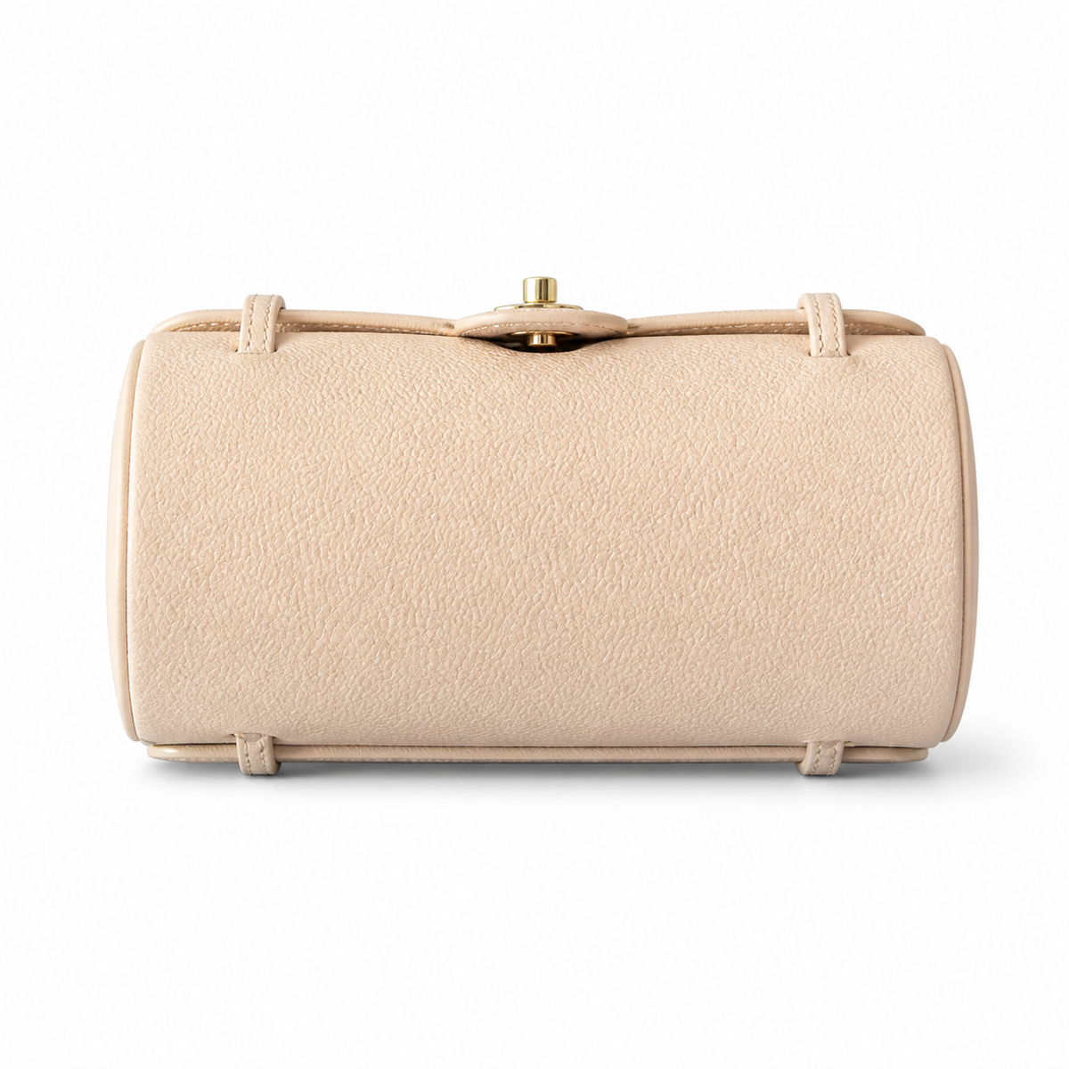 Chanel Beige Caviar Cylindrical Shoulder Bag | Twin Flat Strap — 20cm