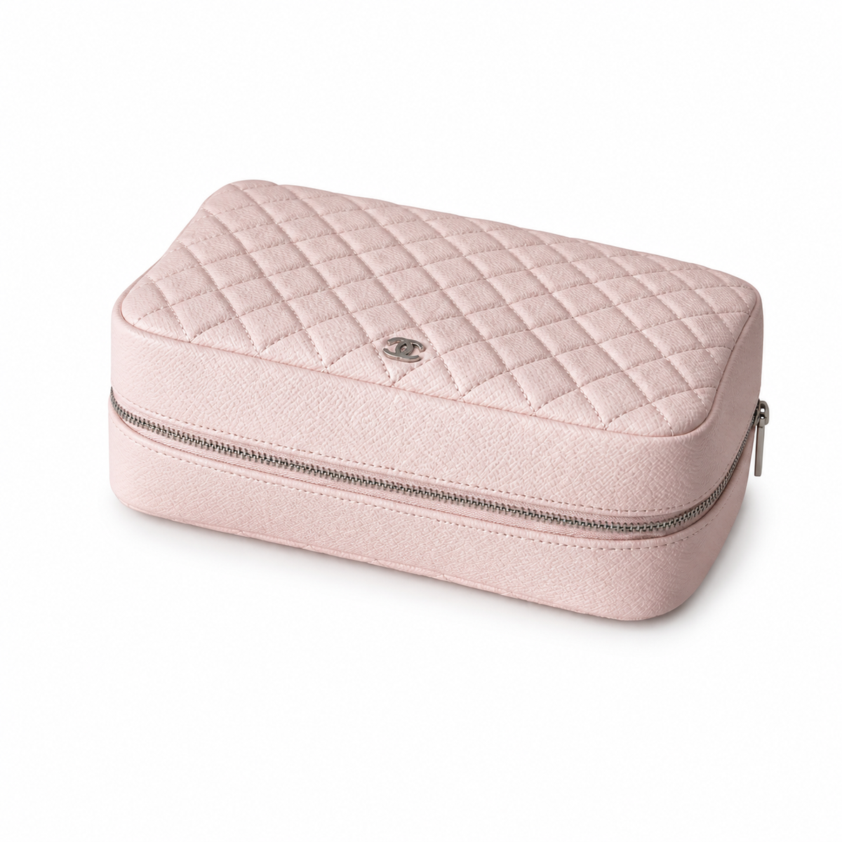 Chanel CC Quilted Vanity Case Bag | Built-In Mirror & Gold Chain — 25cm