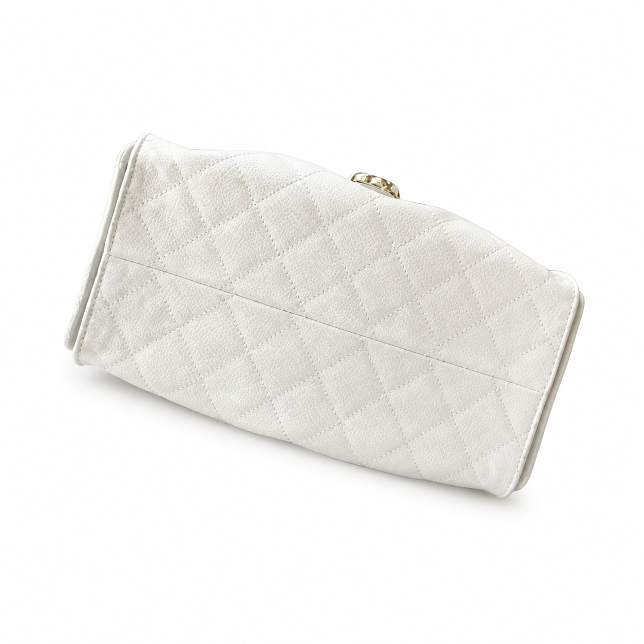 Chanel Classic Quilted Handbag | CC Turn-Lock Rigid Top Handle Chain Strap — 26x30cm