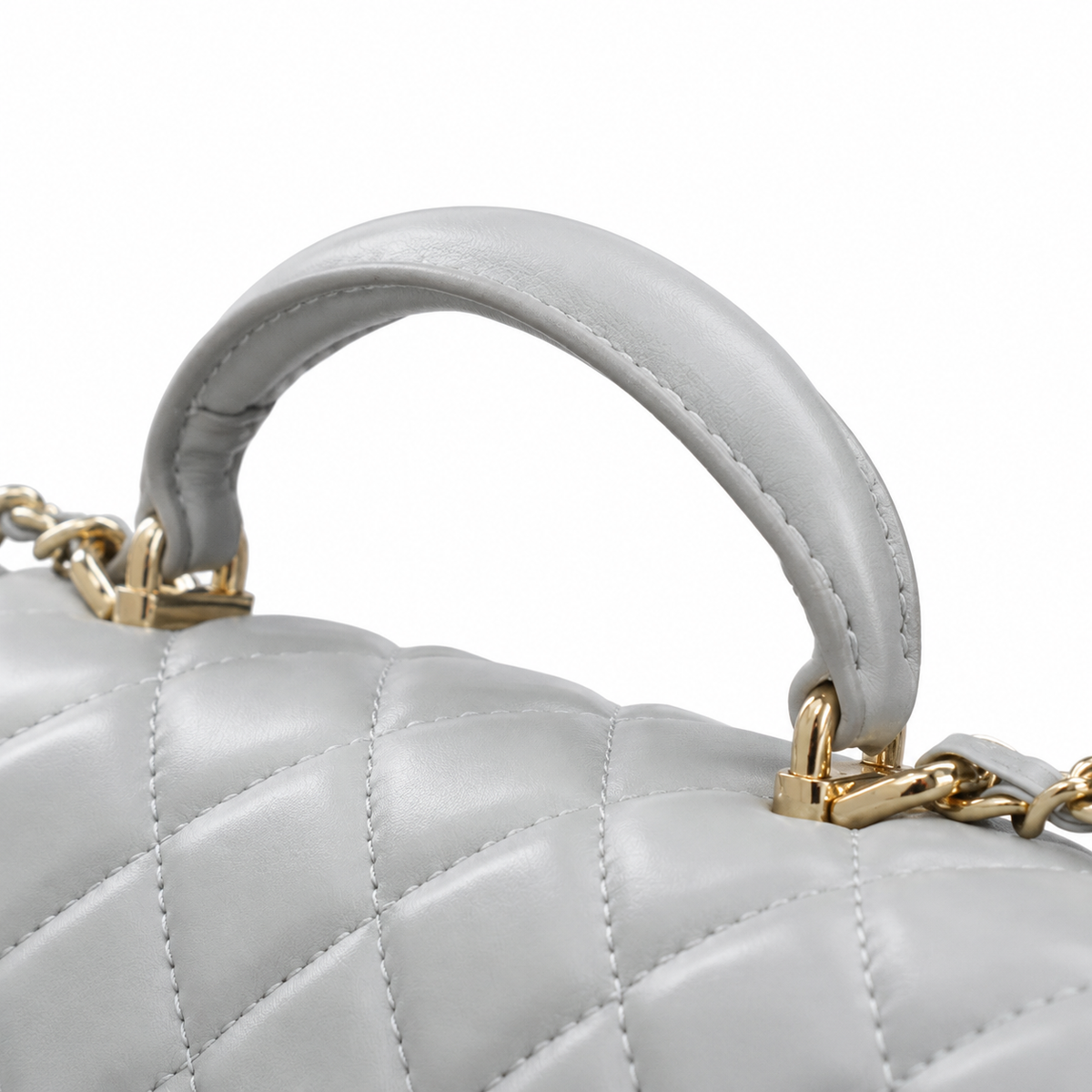 Chanel White Large Diamond-Quilted Lambskin Flap Bag | Crystal CC Turn-Lock & Tonal White Chain