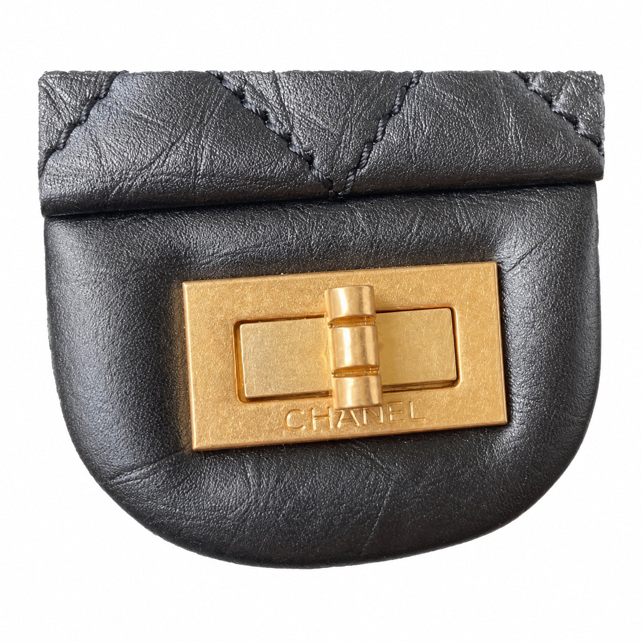 Chanel Black Quilted Caviar Double Flap Bag | Gold CC Plaque & Dual Gold Chain