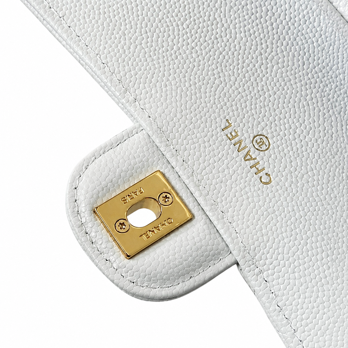 Chanel White Diamond-Quilted Lambskin Elongated Flap Bag | Top Handle & Tonal White Chain