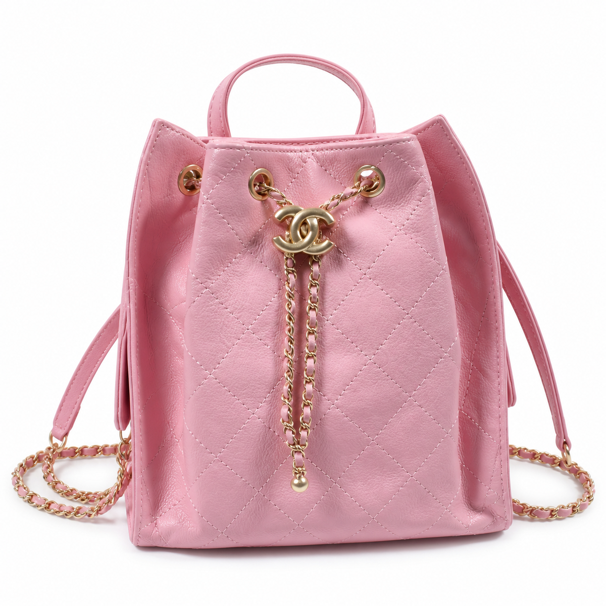 Chanel Classic Quilted Square Box Handbag | CC Turn-Lock Top Handle — 23cm