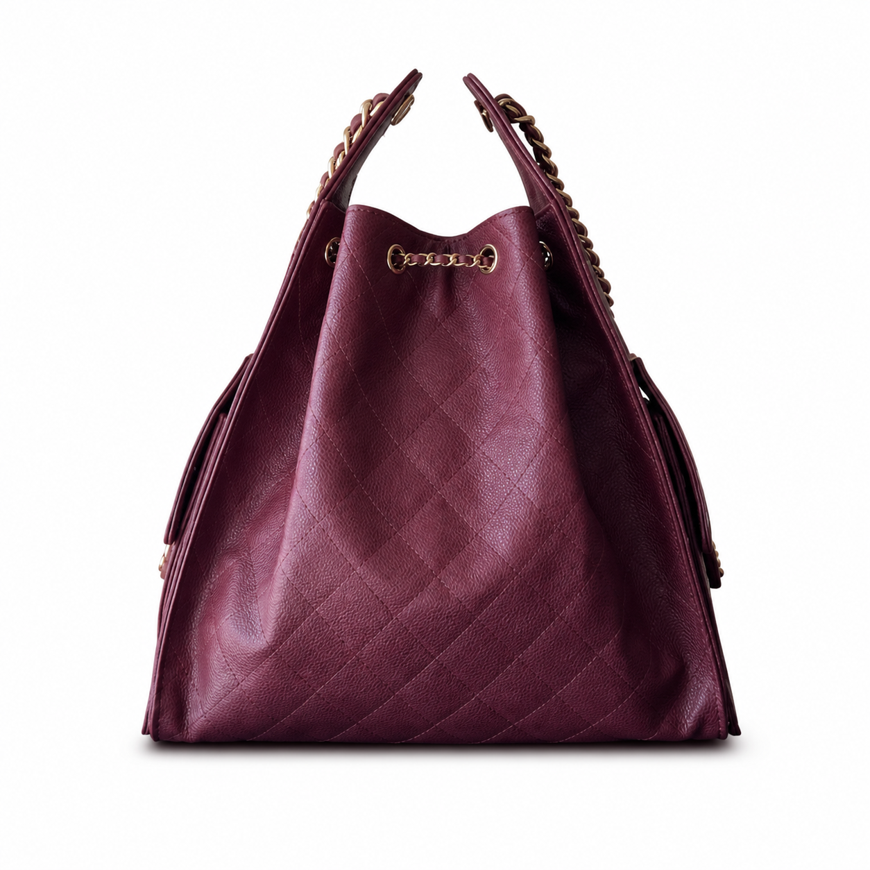 Chanel Classic Quilted Large Top Handle Tote Bag | CC Turn-Lock Chain Strap — 40cm