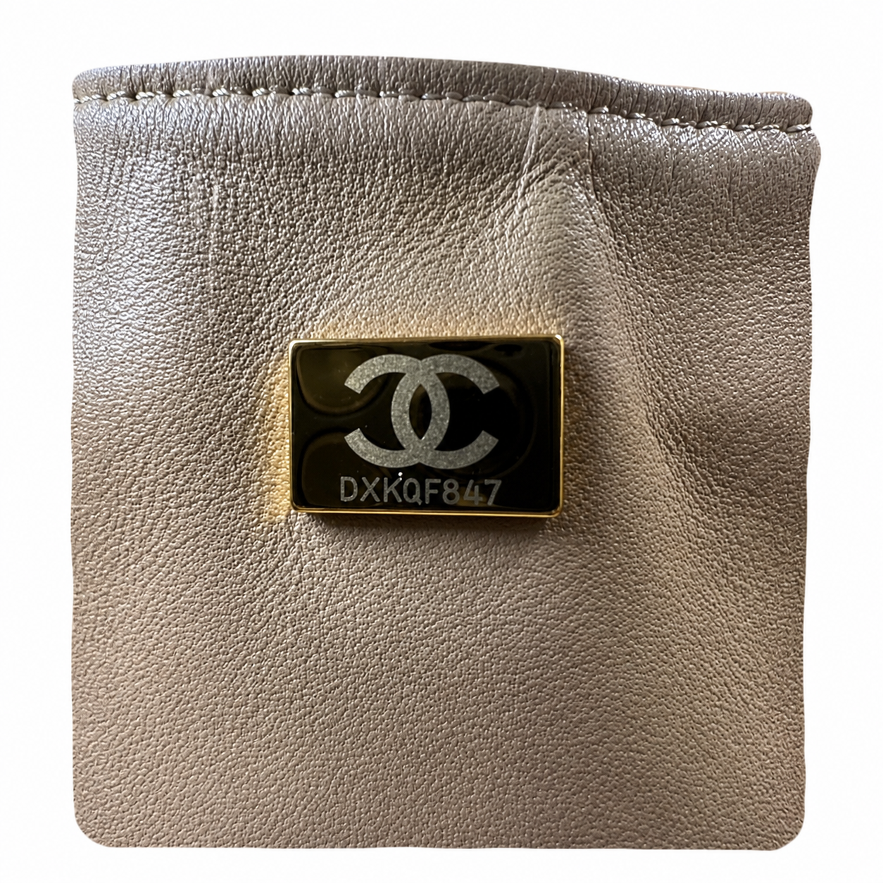 Chanel Small Double Flap Warm Beige Lambskin | Large CC Chain Charm & Chunky Gold Chain — 20cm