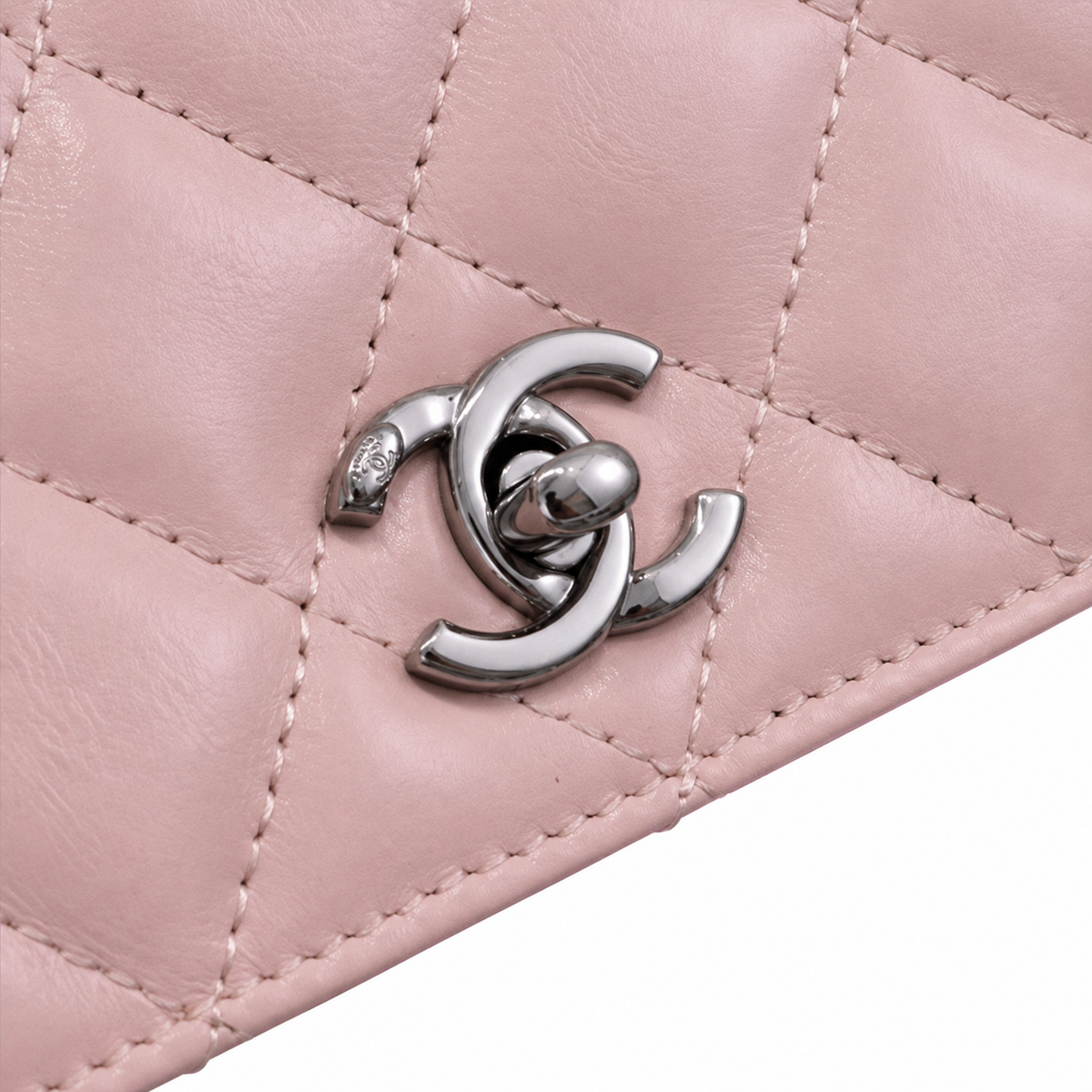 Chanel Pink Quilted Lambskin Flap Bag | Silver CC Chain Top Handle