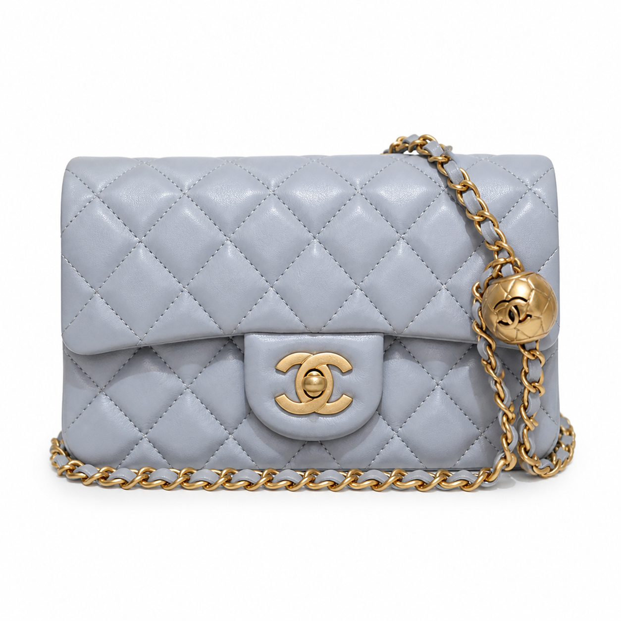 Chanel Classic Flap Bag | CC Turn-Lock Leather Chain Satin Interior — 20x13cm