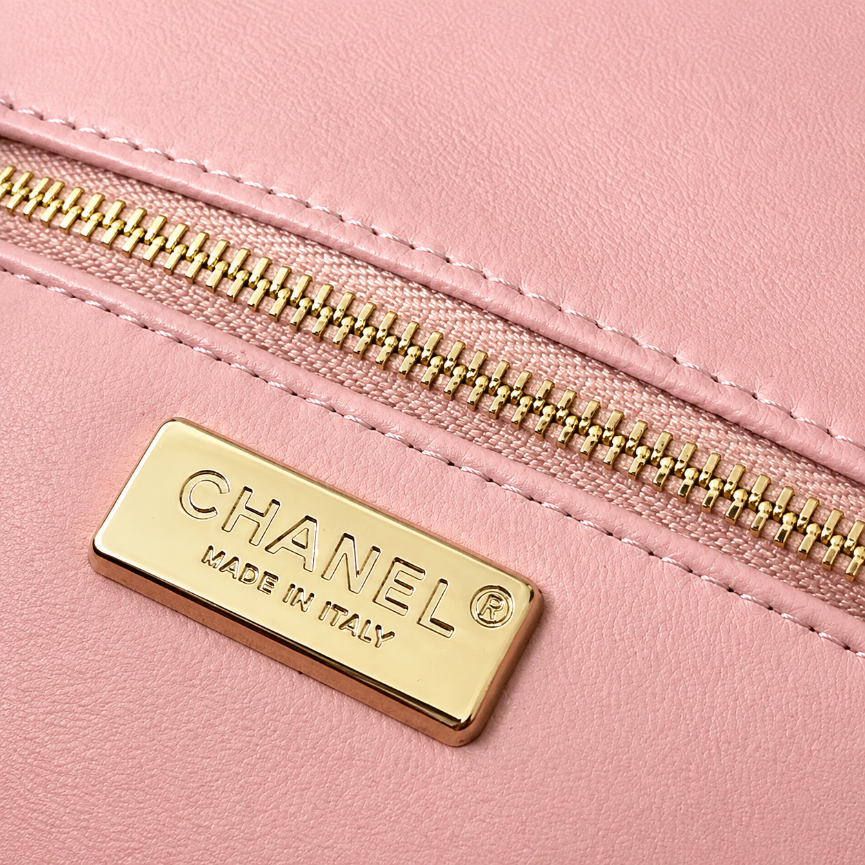 Chanel Pink Tweed-Stripe Sequin Flap Bag | Rose Gold Chain, Gold Rectangular CC & Bright Pink Interior