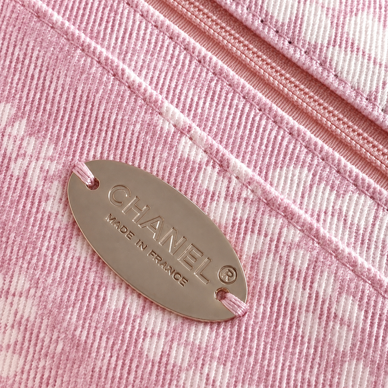 Chanel Pink & White Floral Tweed Bouclé Small Classic Flap Bag | Gold CC Turn-Lock, Rose Gold Chain & Tonal Pink Lining