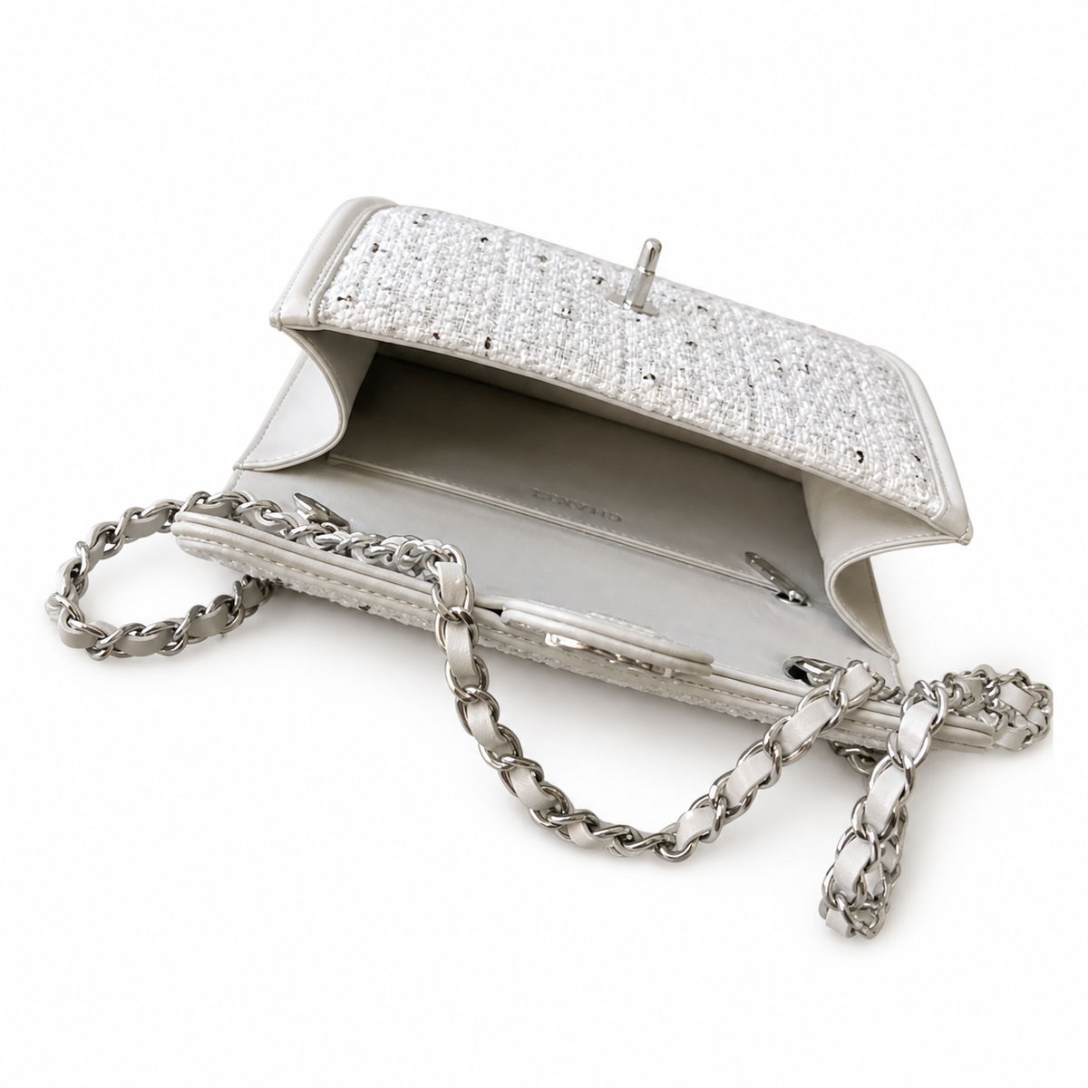 Chanel Classic Quilted Chain Bag | CC Turn-Lock Leather Chain Strap — 22cm