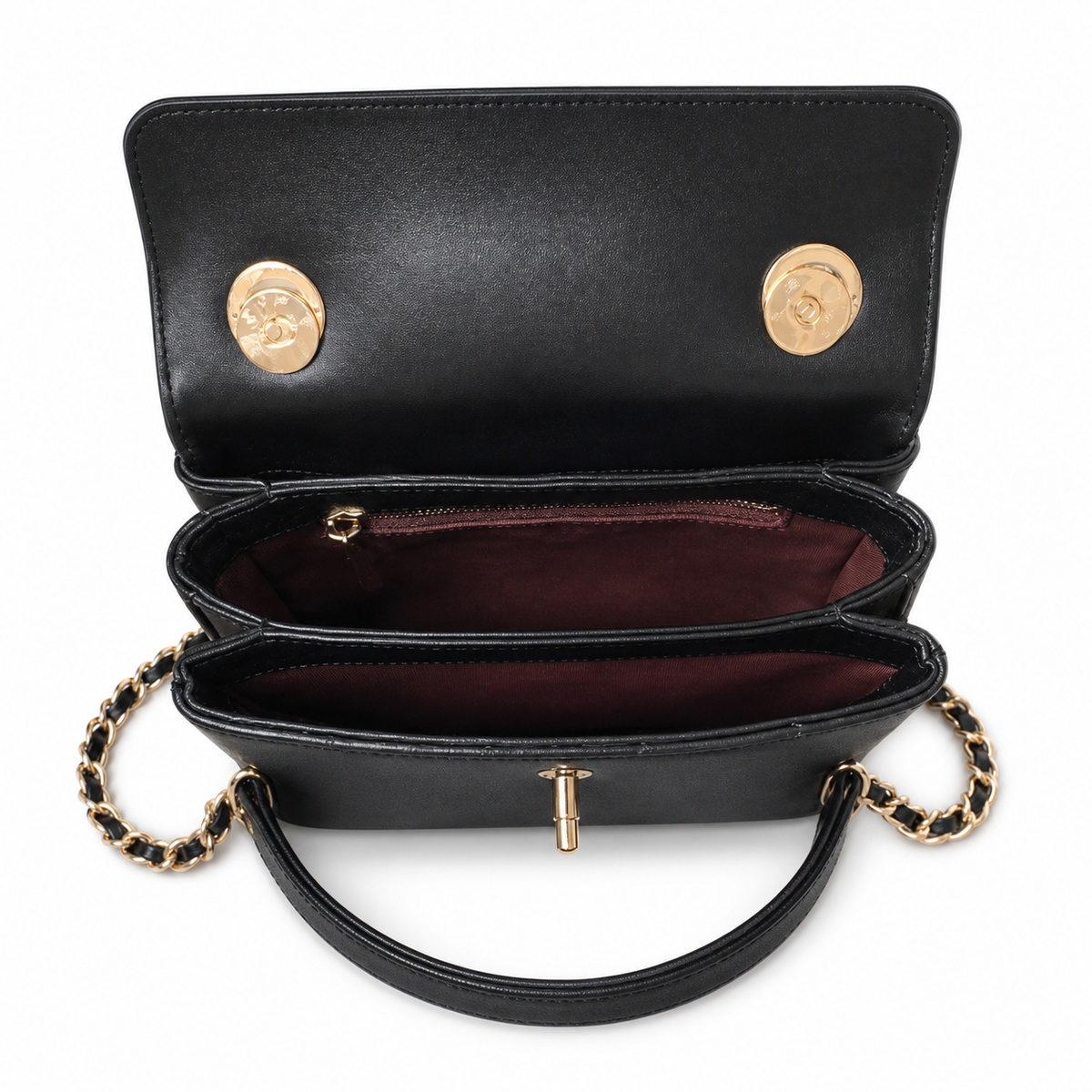 Chanel Trendy CC Small Top-Handle Flap Black Lambskin | Gold CC Turn-Lock — 20cm 24B